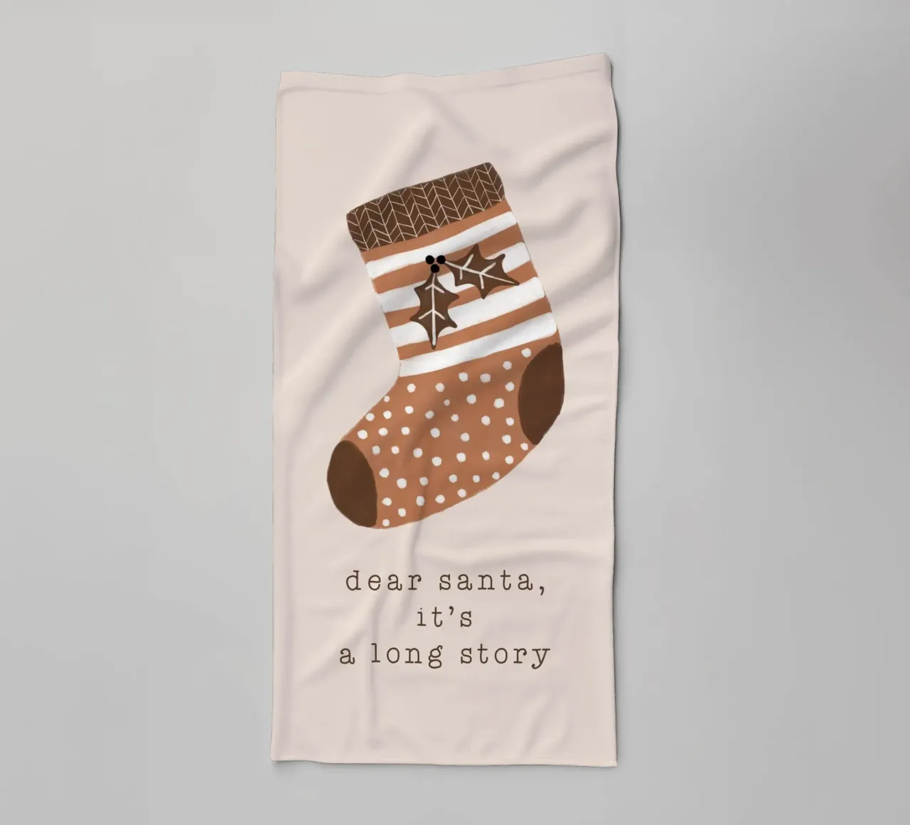Blush Cher Père Noël C'est une longue histoire serviette de bain de Orara Studio