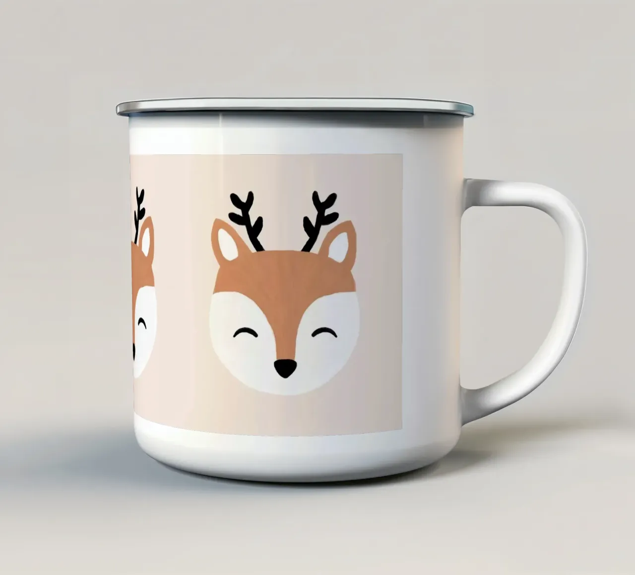 Cervo di colore rosso tazza in smalto da Orara Studio