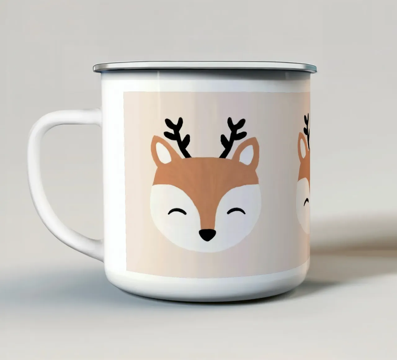 Cervo di colore rosso tazza in smalto da Orara Studio