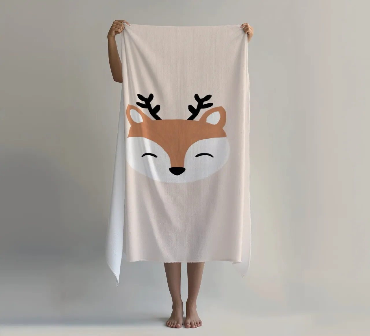 Cervo di colore rosso telo mare da Orara Studio