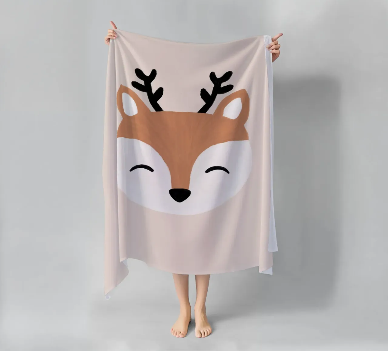 Cervo di colore rosso telo mare da Orara Studio