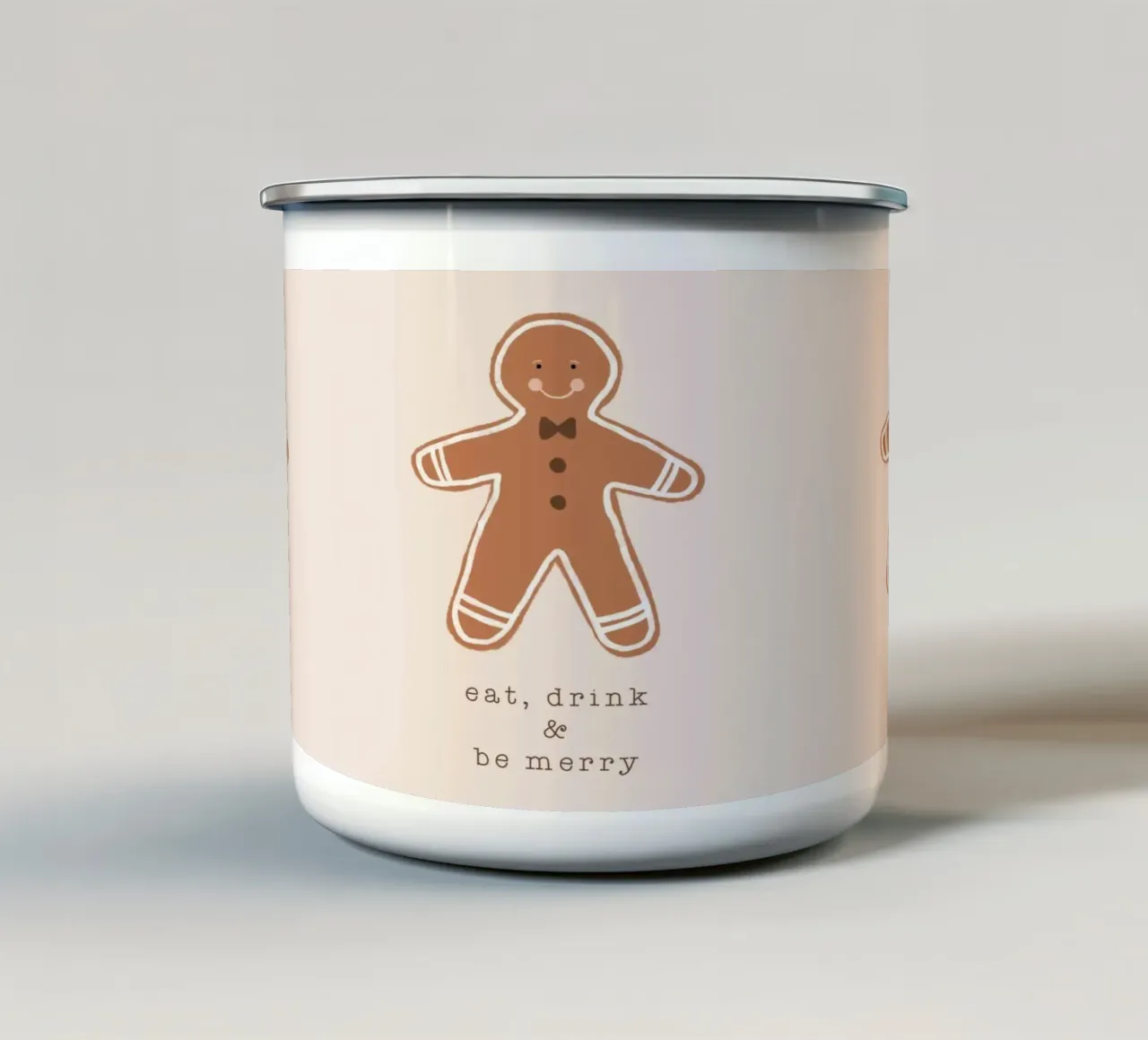Blush Mangiare, bere ed essere felici tazza in smalto da Orara Studio