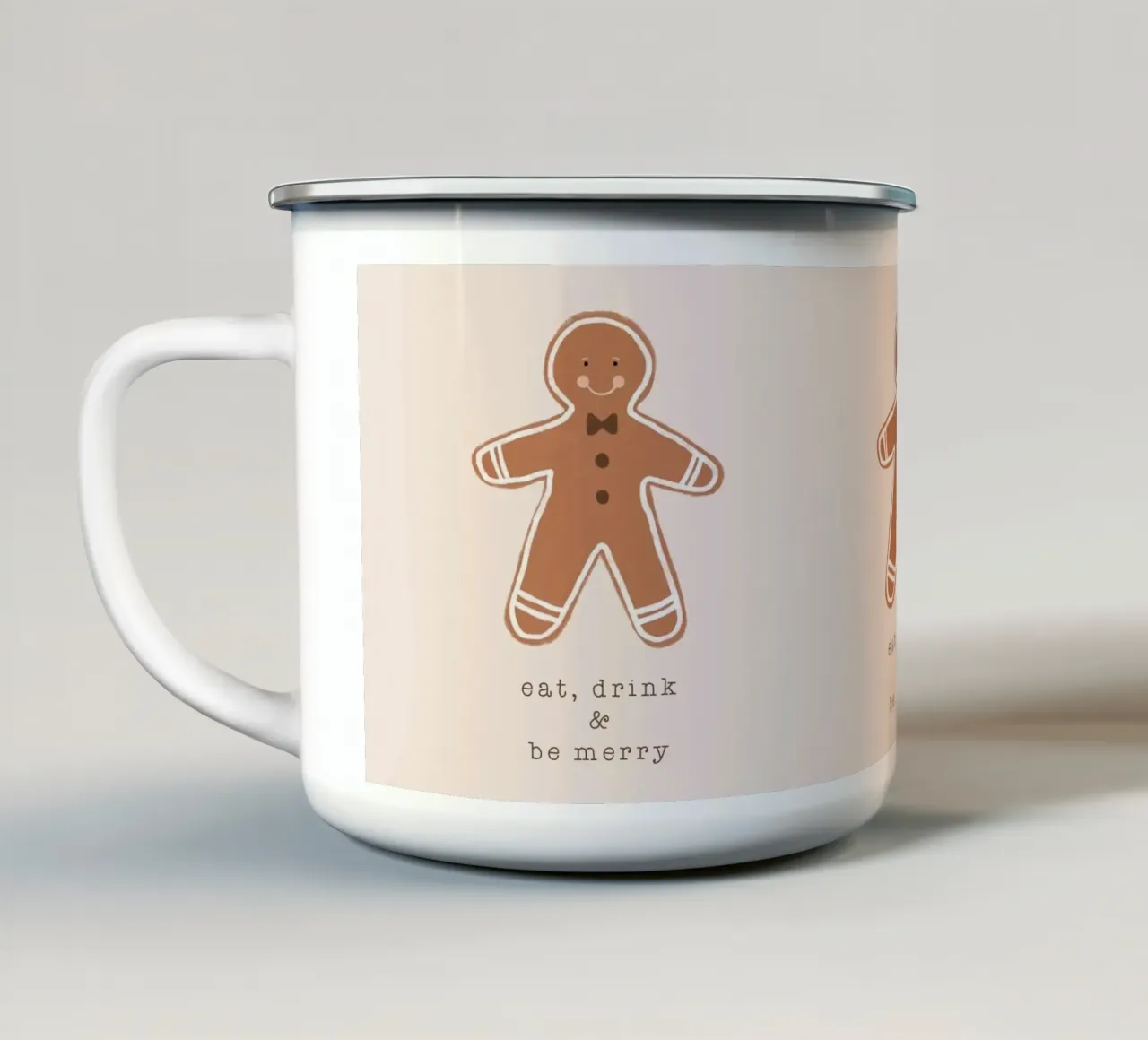 Blush Mangiare, bere ed essere felici tazza in smalto da Orara Studio