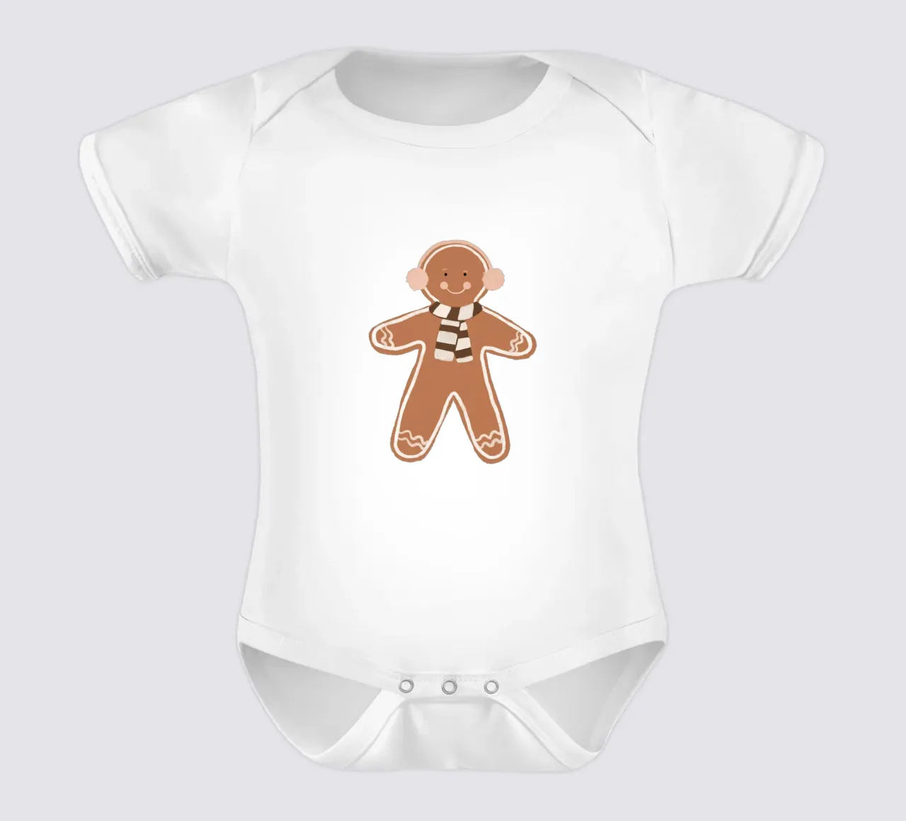 Omino di pan di zenzero II body neonato maniche corte da Orara Studio