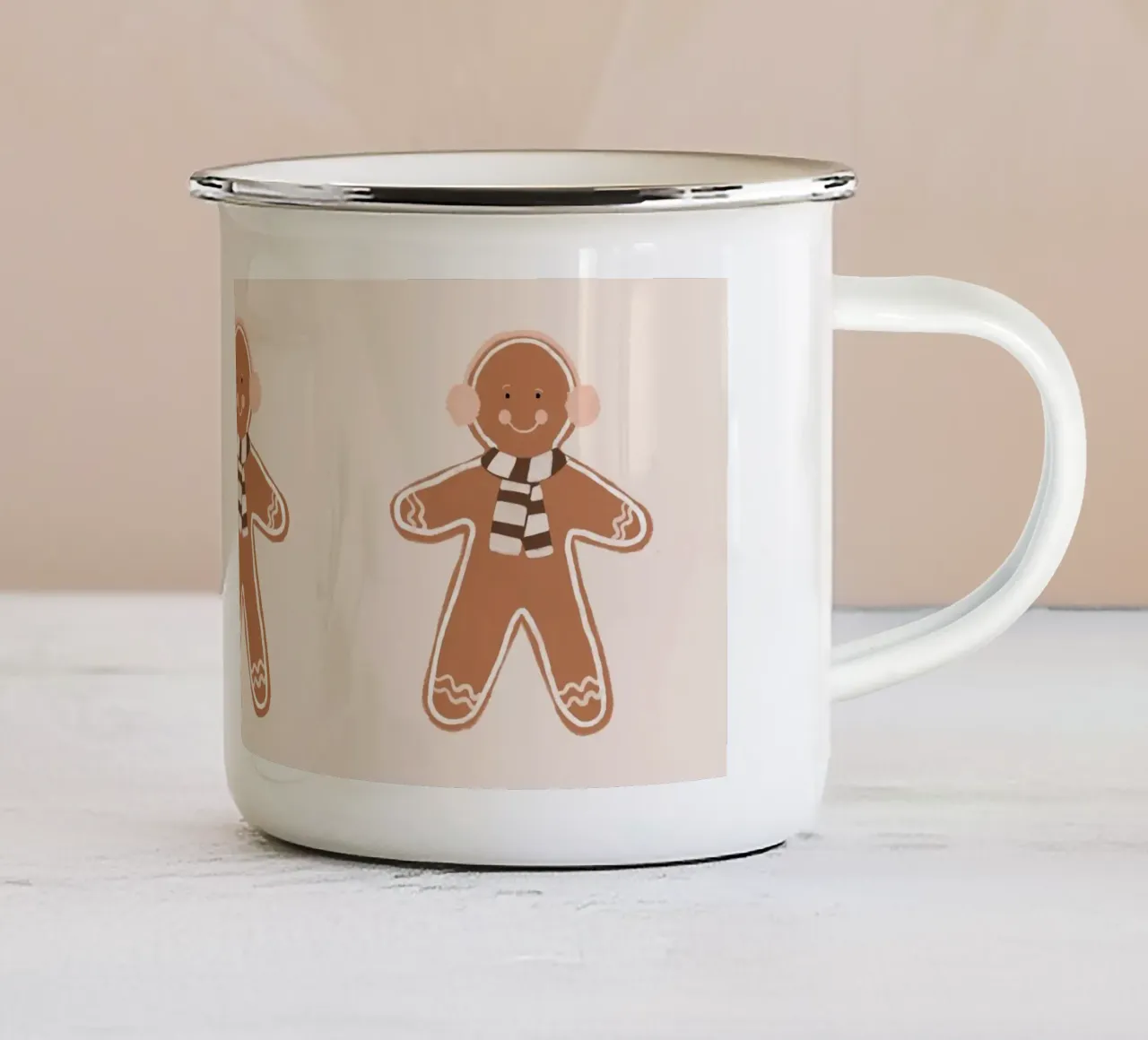 Omino di pan di zenzero II tazza in smalto da Orara Studio