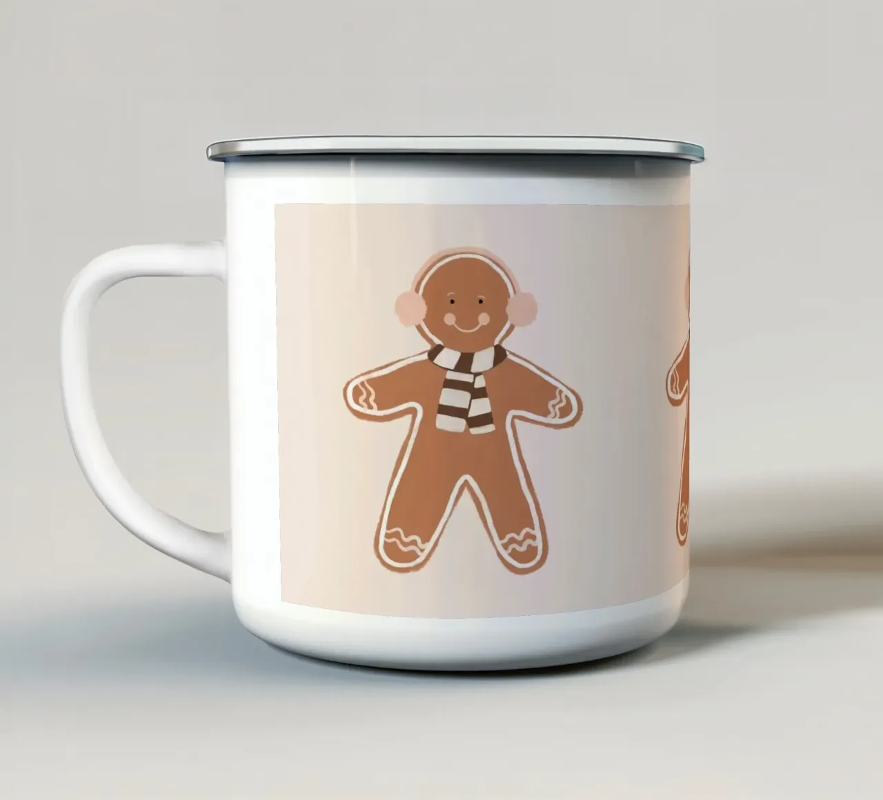 Omino di pan di zenzero II tazza in smalto da Orara Studio