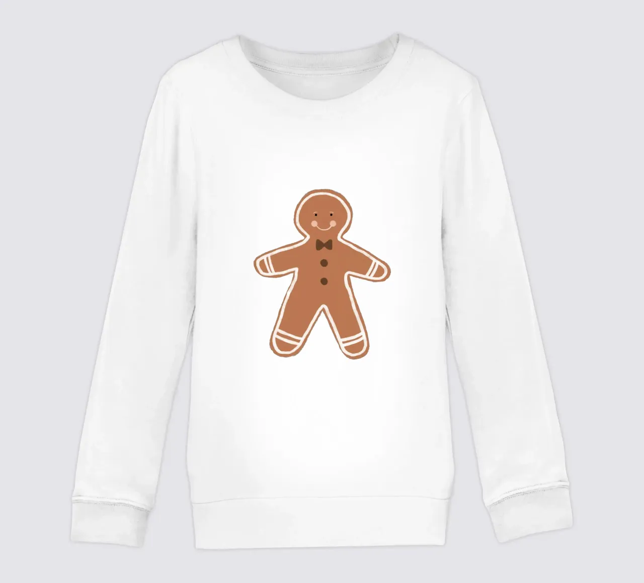 Blush Gingerbread Man kids sweatshirt by Orara Studio