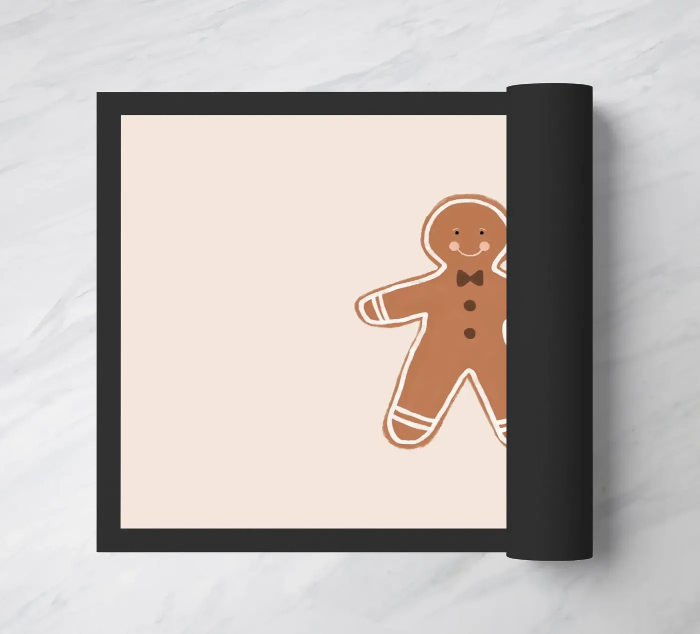 Blush Gingerbread Man doormat by Orara Studio