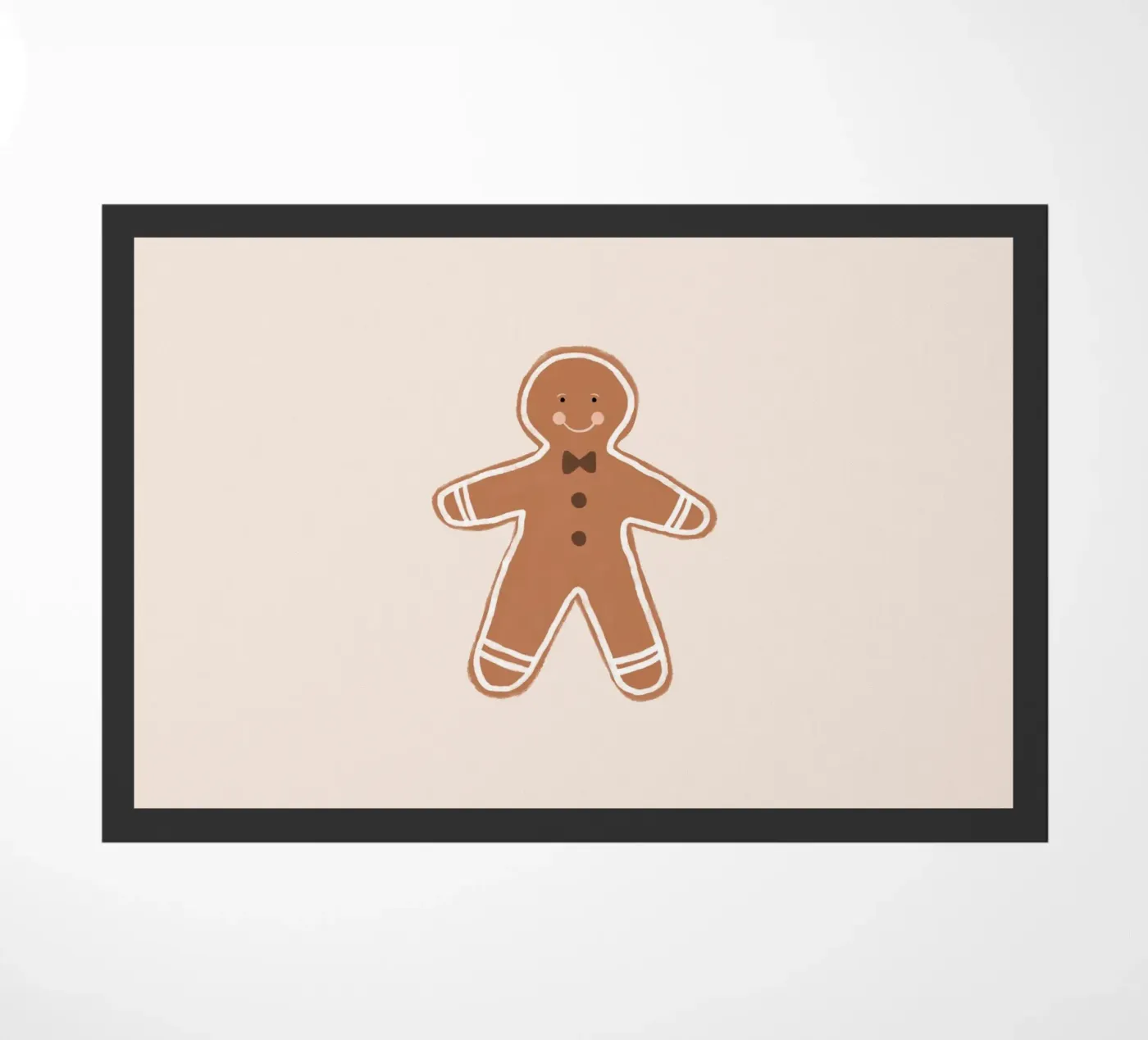Blush Gingerbread Man doormat by Orara Studio