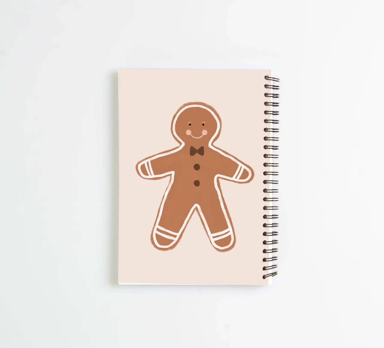Blush Gingerbread Man spiral notebook by Orara Studio