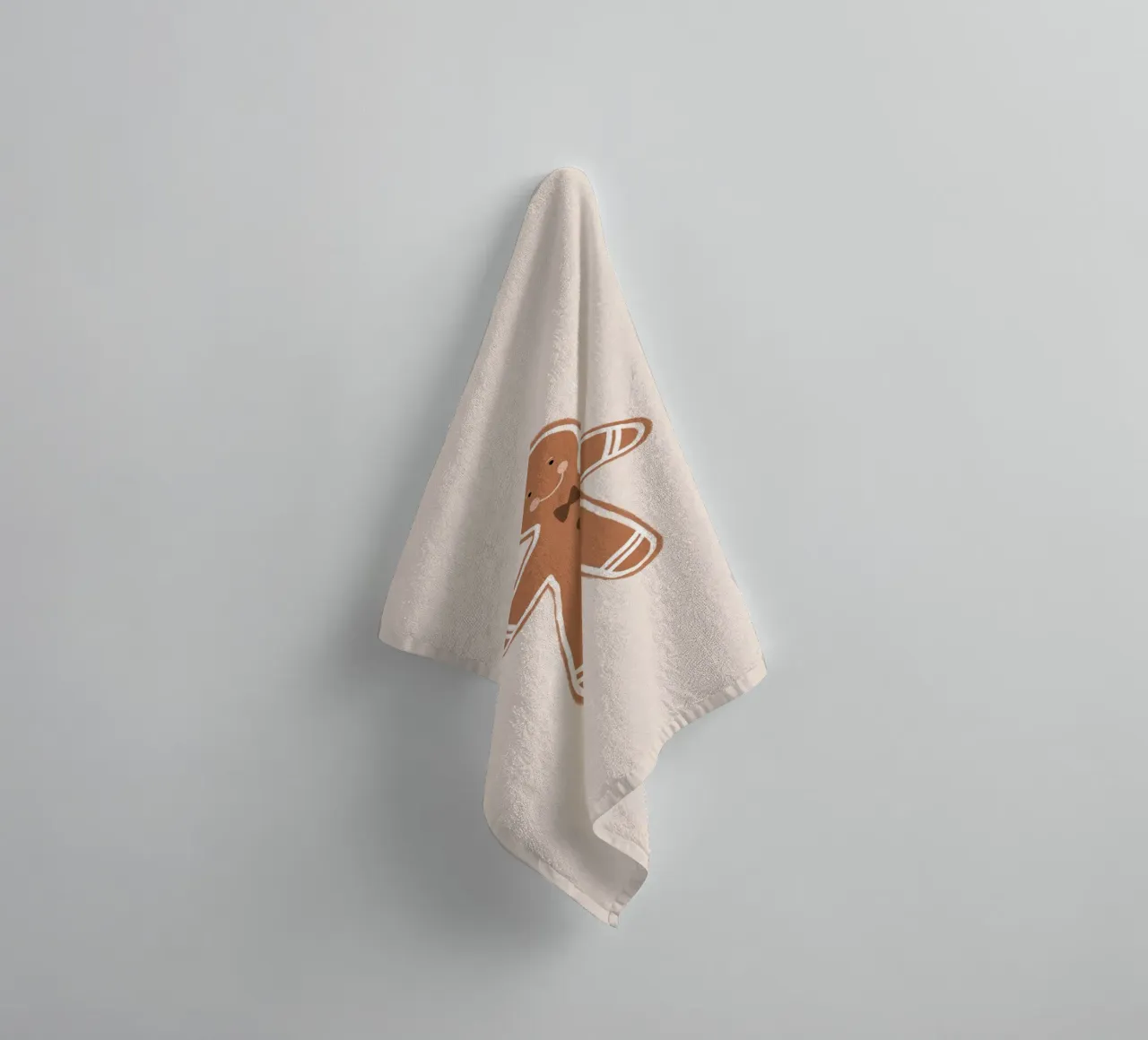 Blush Gingerbread Man towel by Orara Studio