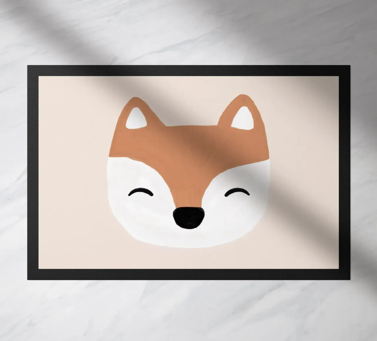 Blush Fox doormat by Orara Studio