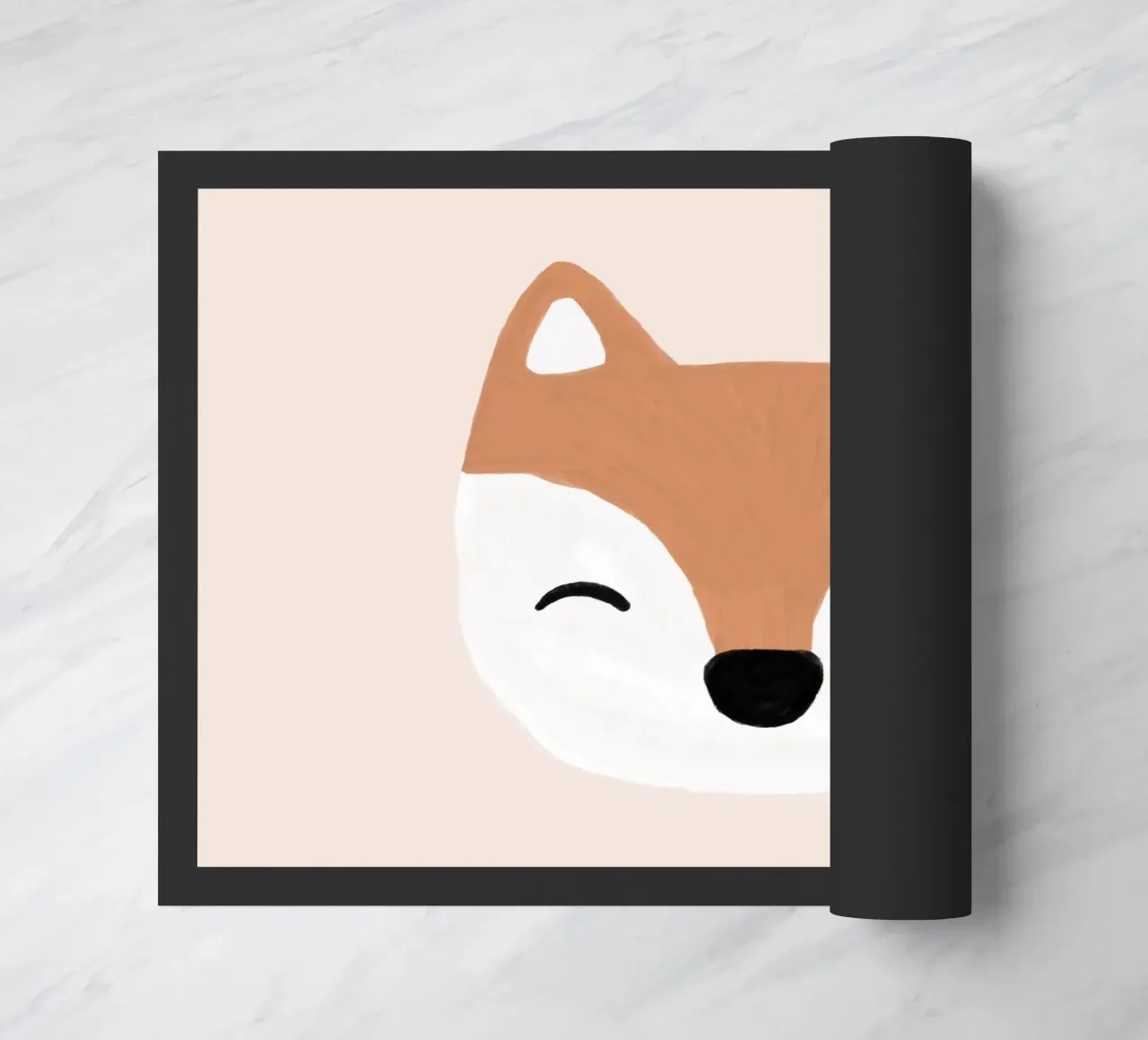 Blush Fox doormat by Orara Studio