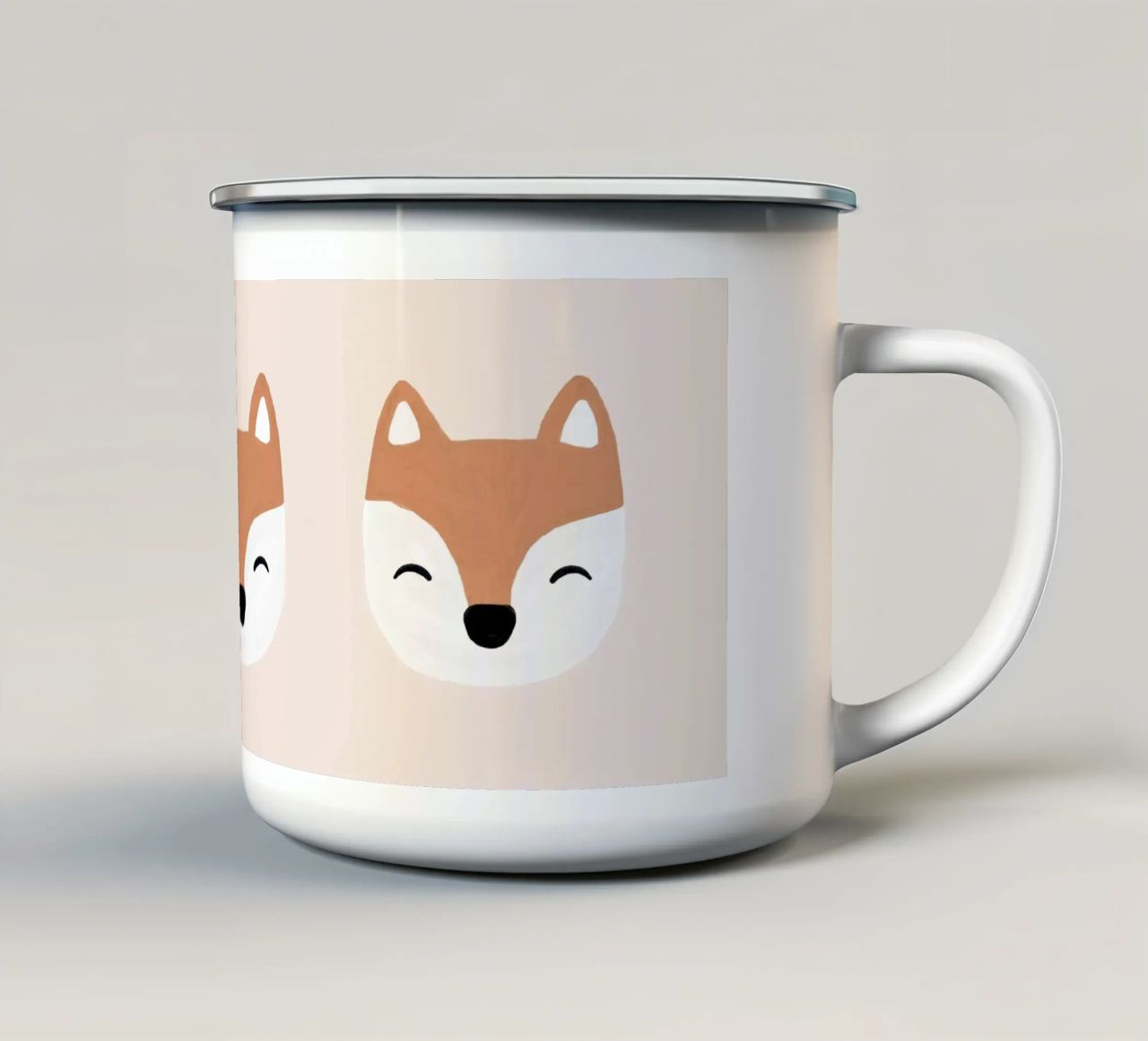 Volpe di colore rosso tazza in smalto da Orara Studio
