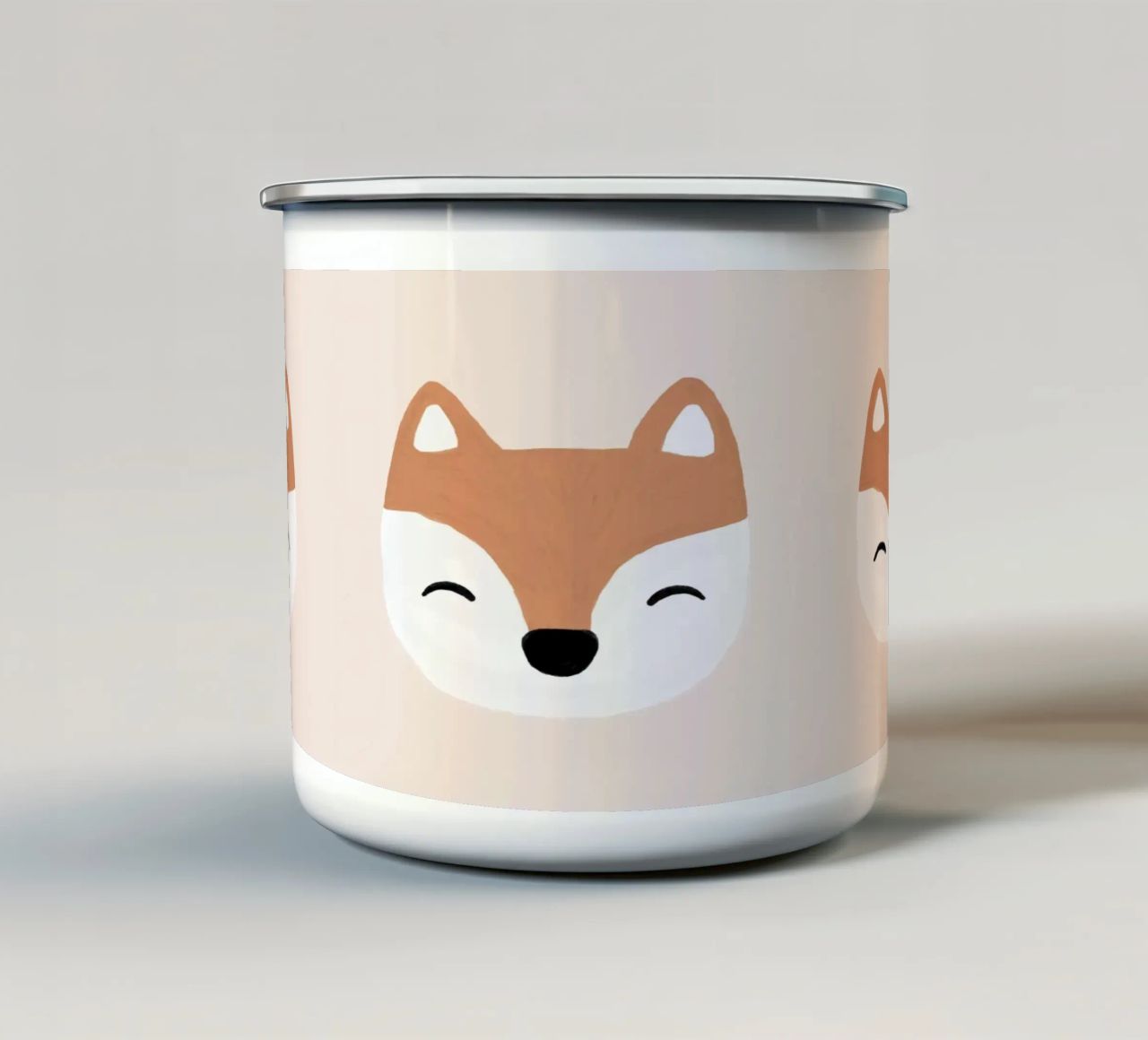 Volpe di colore rosso tazza in smalto da Orara Studio