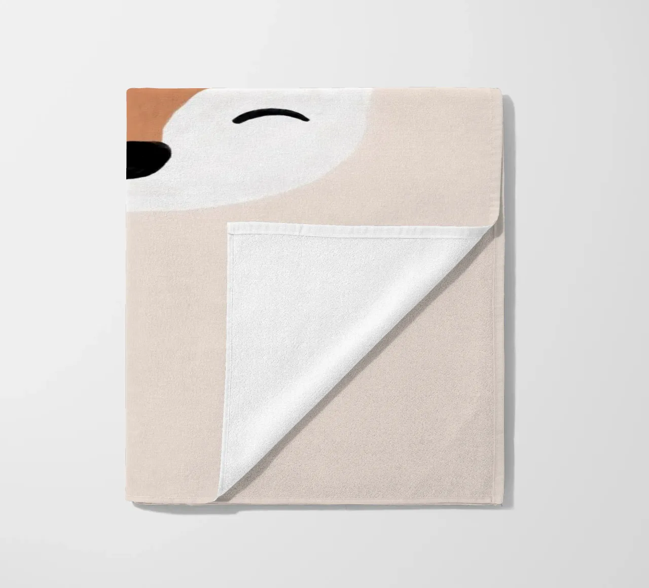 Blush Fox beach towel by Orara Studio