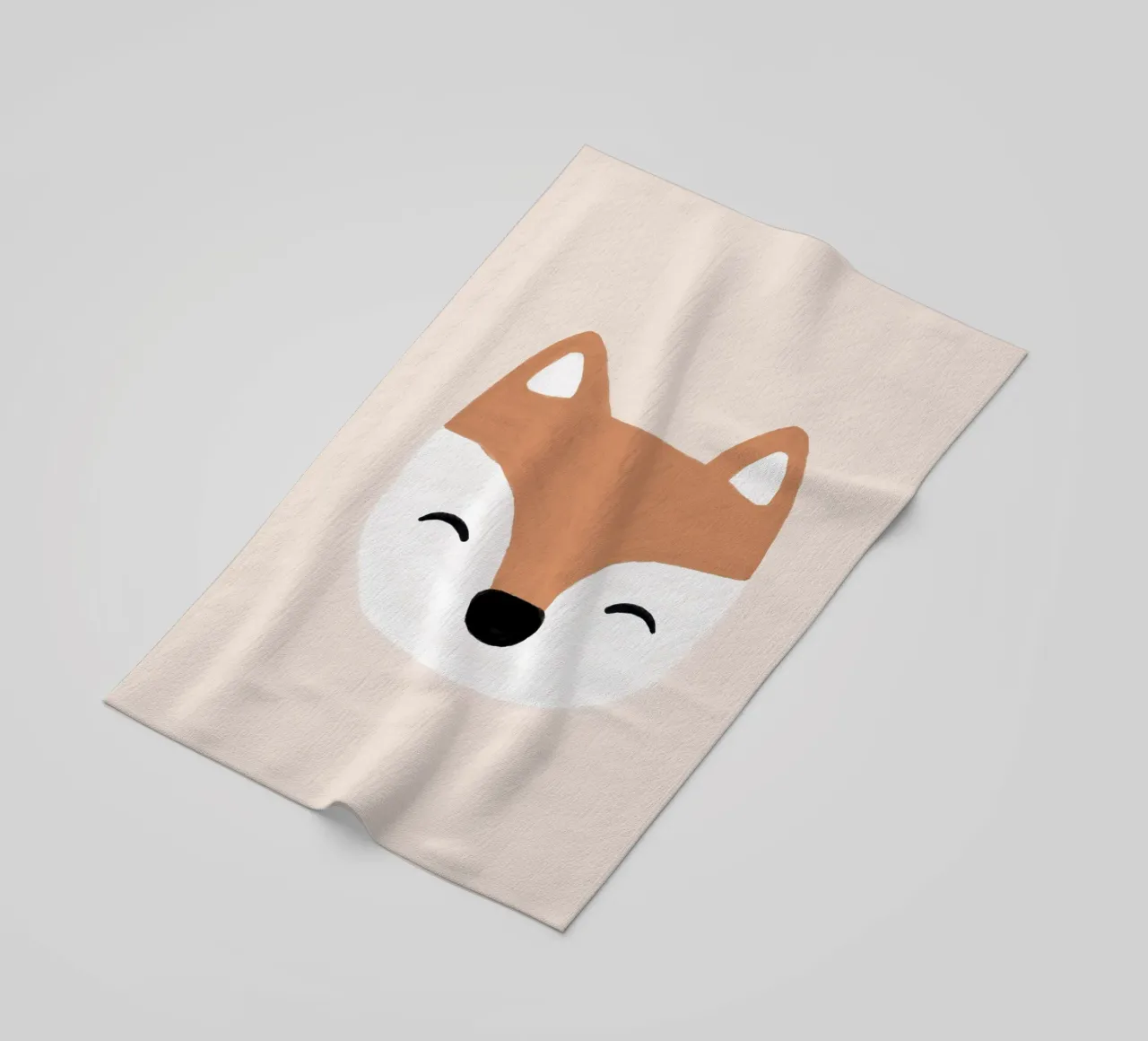 Blush Fox beach towel by Orara Studio
