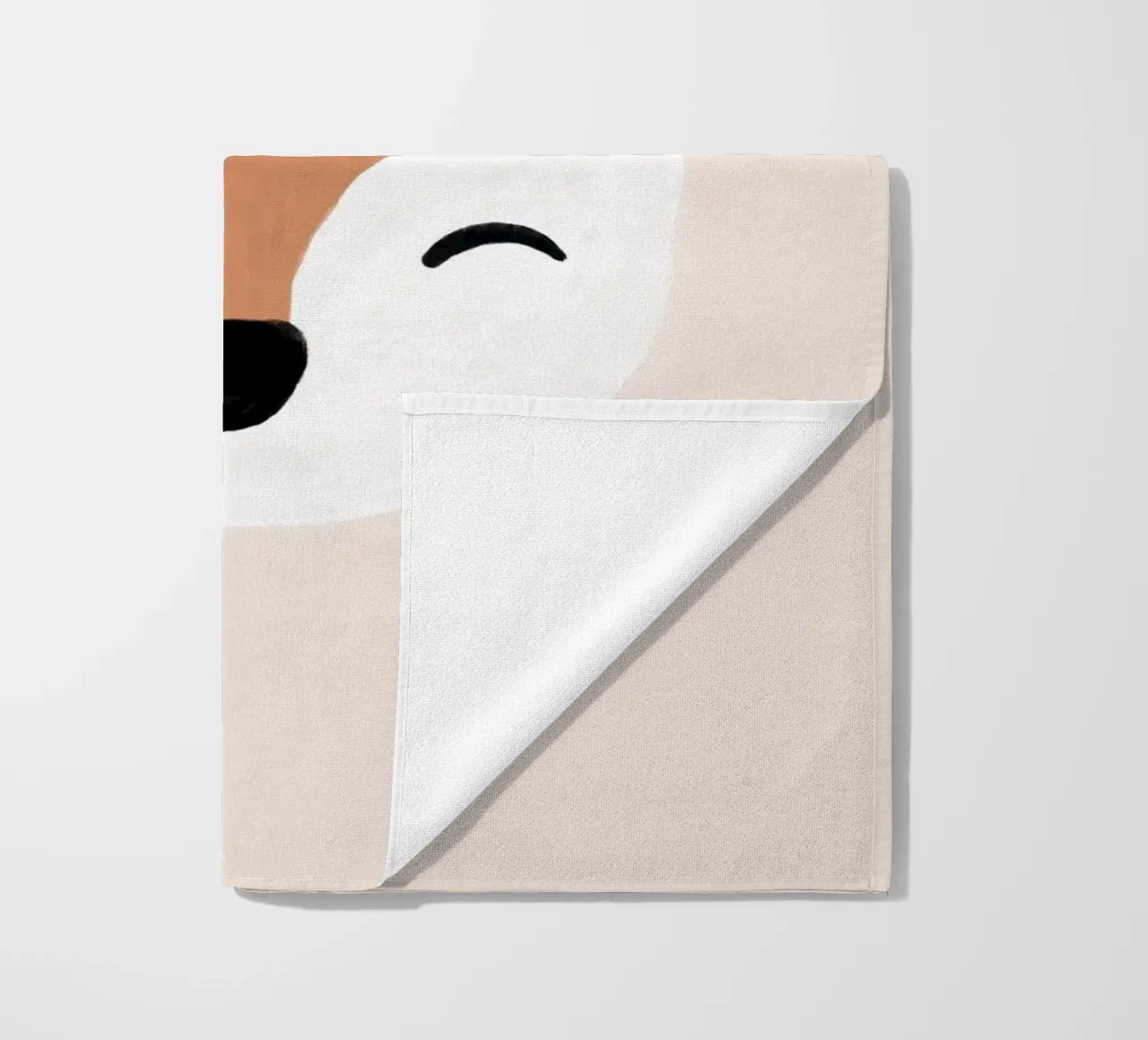 Blush Fox beach towel by Orara Studio