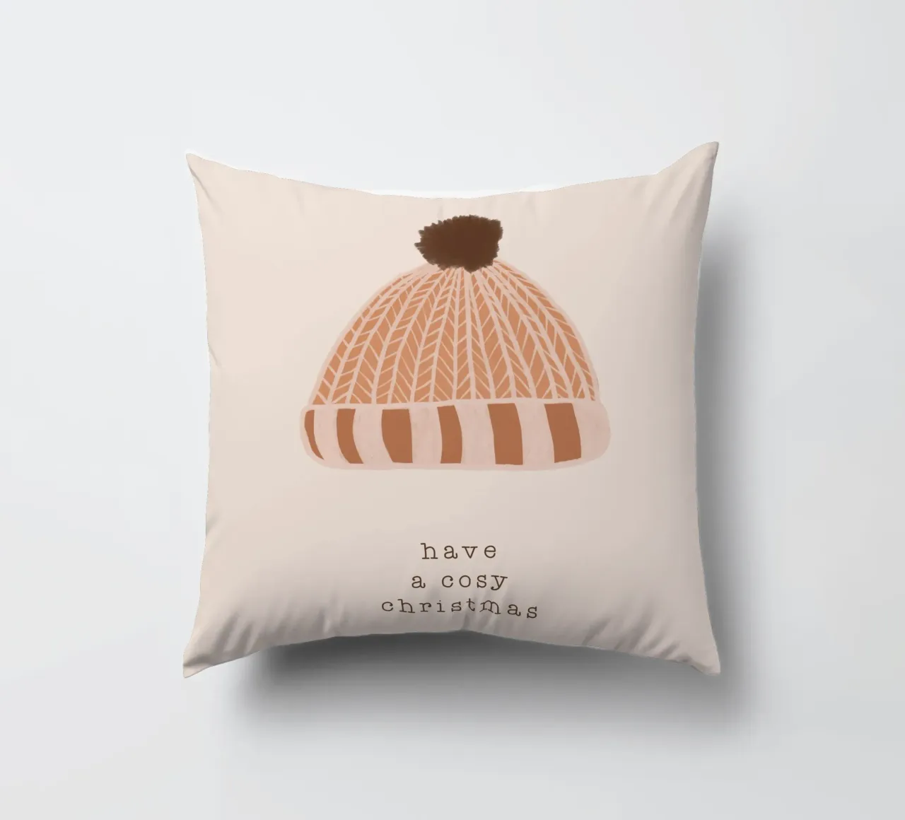 Blush Have A Cosy Christmas decorative cushion by Orara Studio