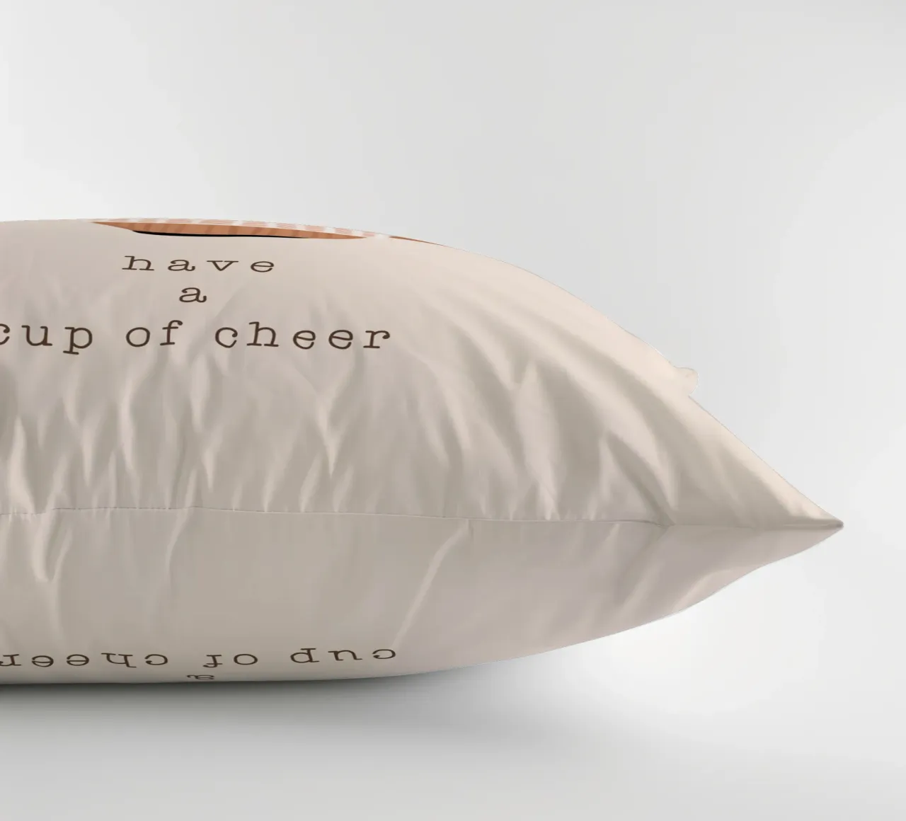 Blush Have A Cup Of Cheer decorative cushion by Orara Studio