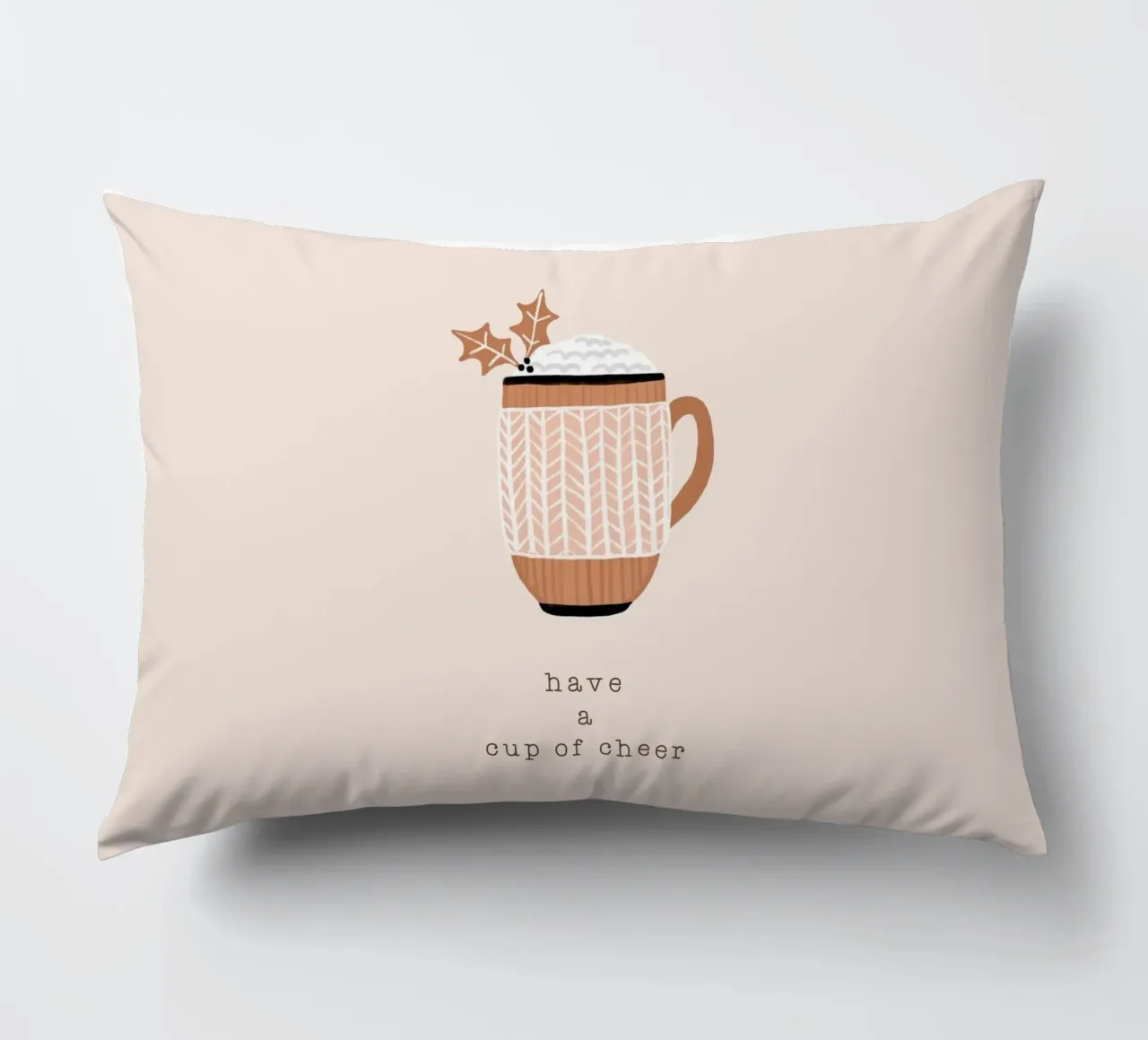 Blush Have A Cup Of Cheer decorative cushion by Orara Studio
