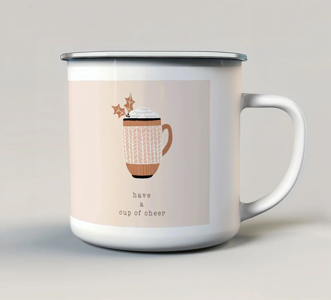 Blush Have A Cup Of Cheer Emaille Tasse von Orara Studio