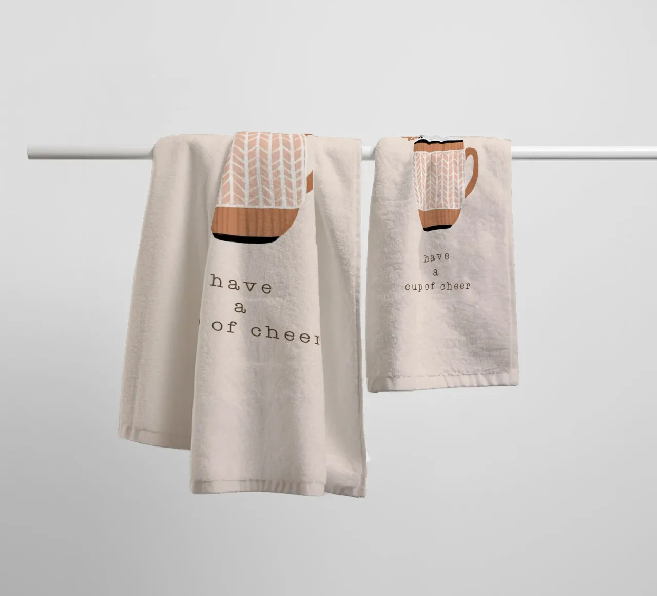 Blush Have A Cup Of Cheer towel by Orara Studio