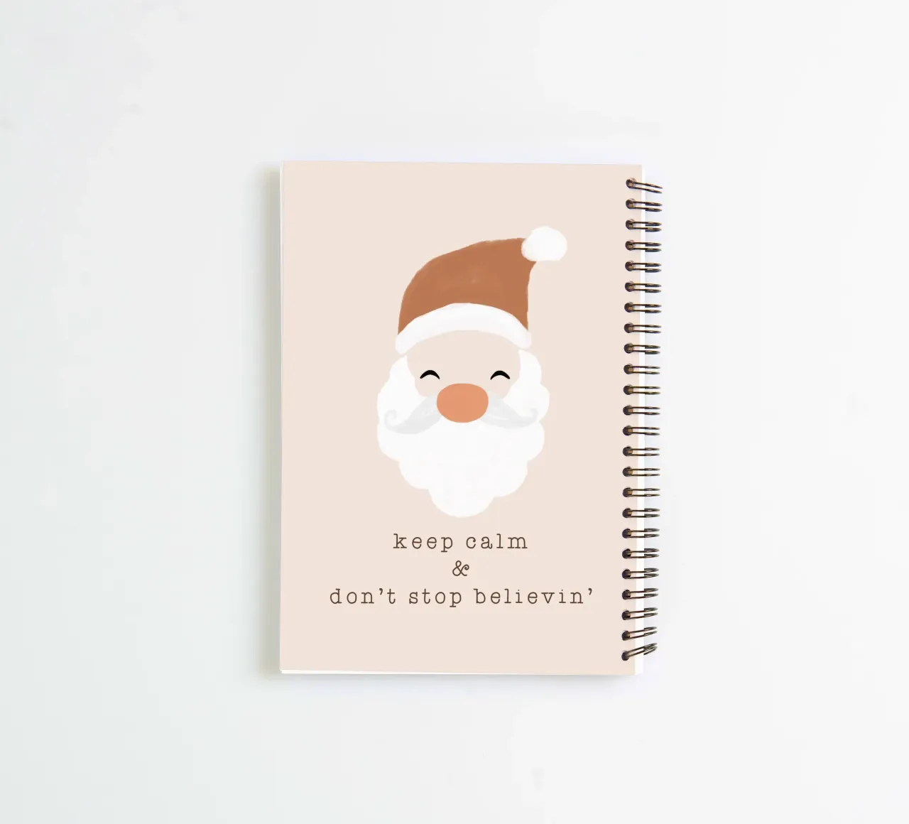 Blush Keep Calm & Don't Stop Believing spiral notebook by Orara Studio