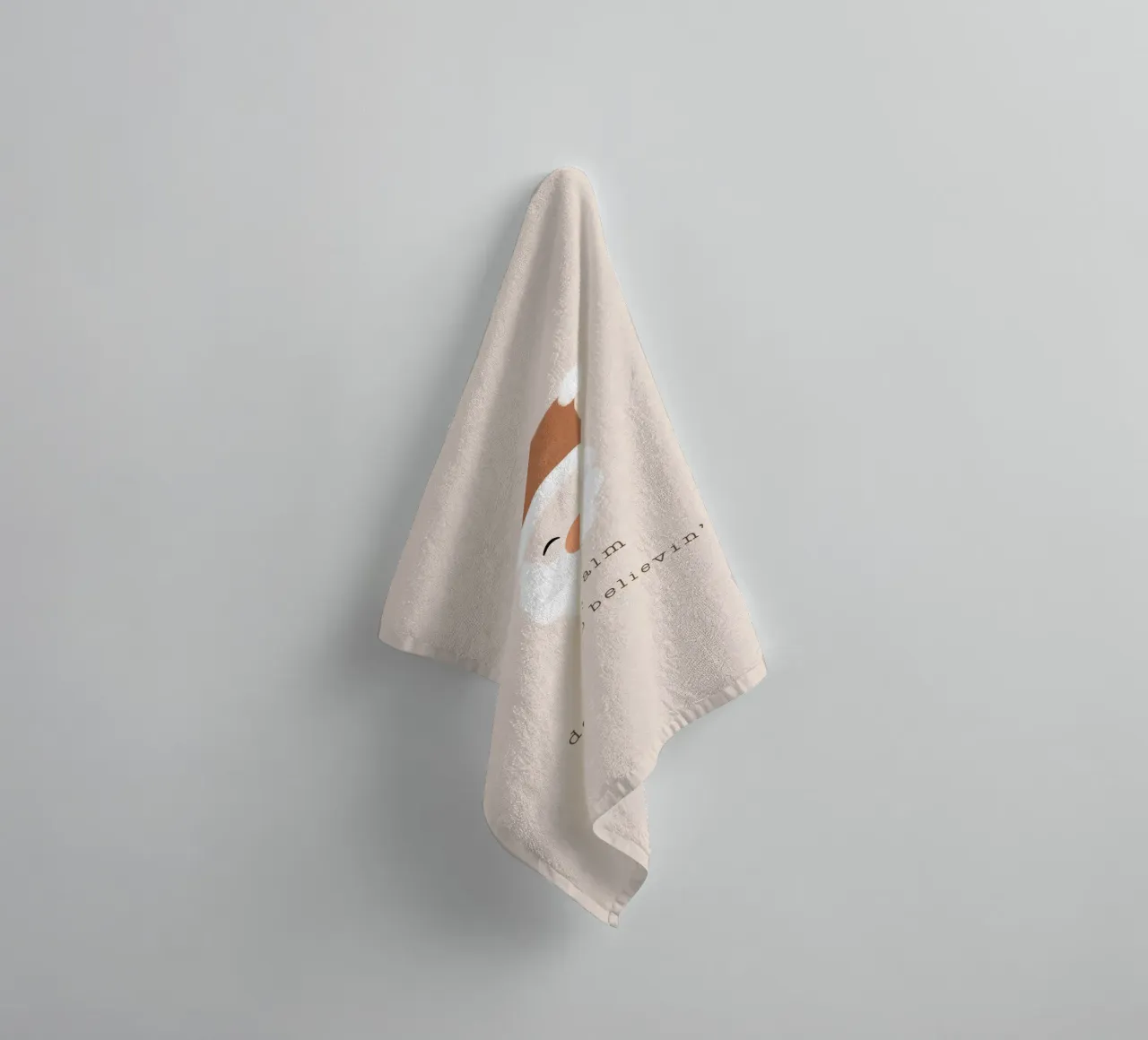 Blush Keep Calm & Don't Stop Believing towel by Orara Studio