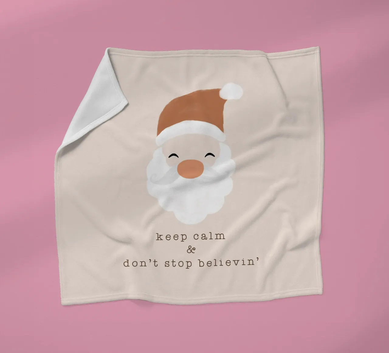 Blush Keep Calm & Don't Stop Believing Fleecedecke von Orara Studio
