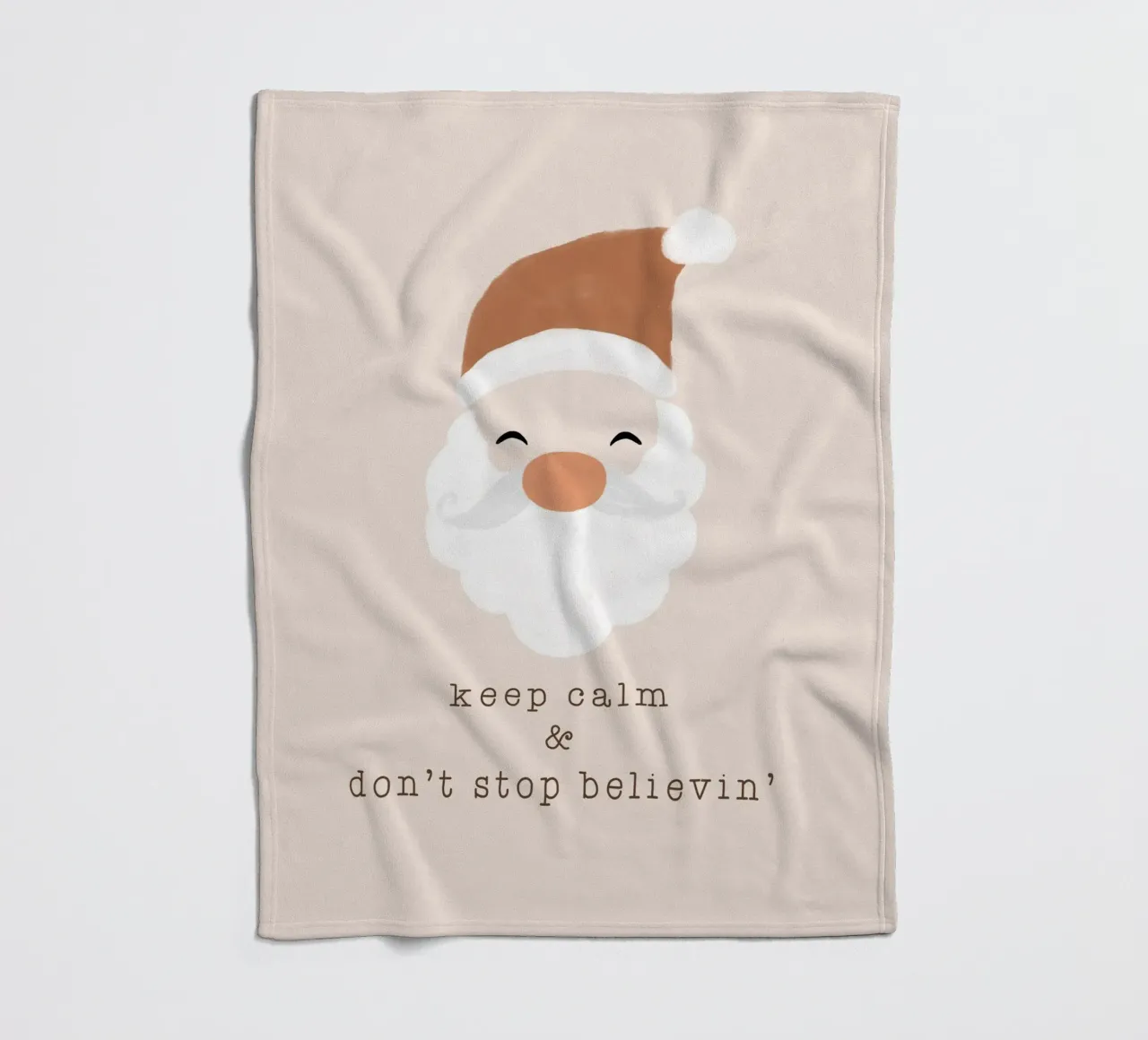 Blush Keep Calm & Don't Stop Believing Fleecedecke von Orara Studio