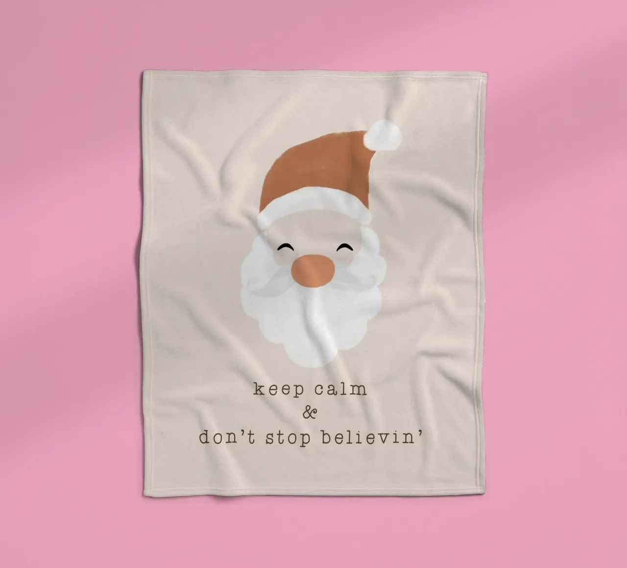 Blush Keep Calm & Don't Stop Believing Fleecedecke von Orara Studio