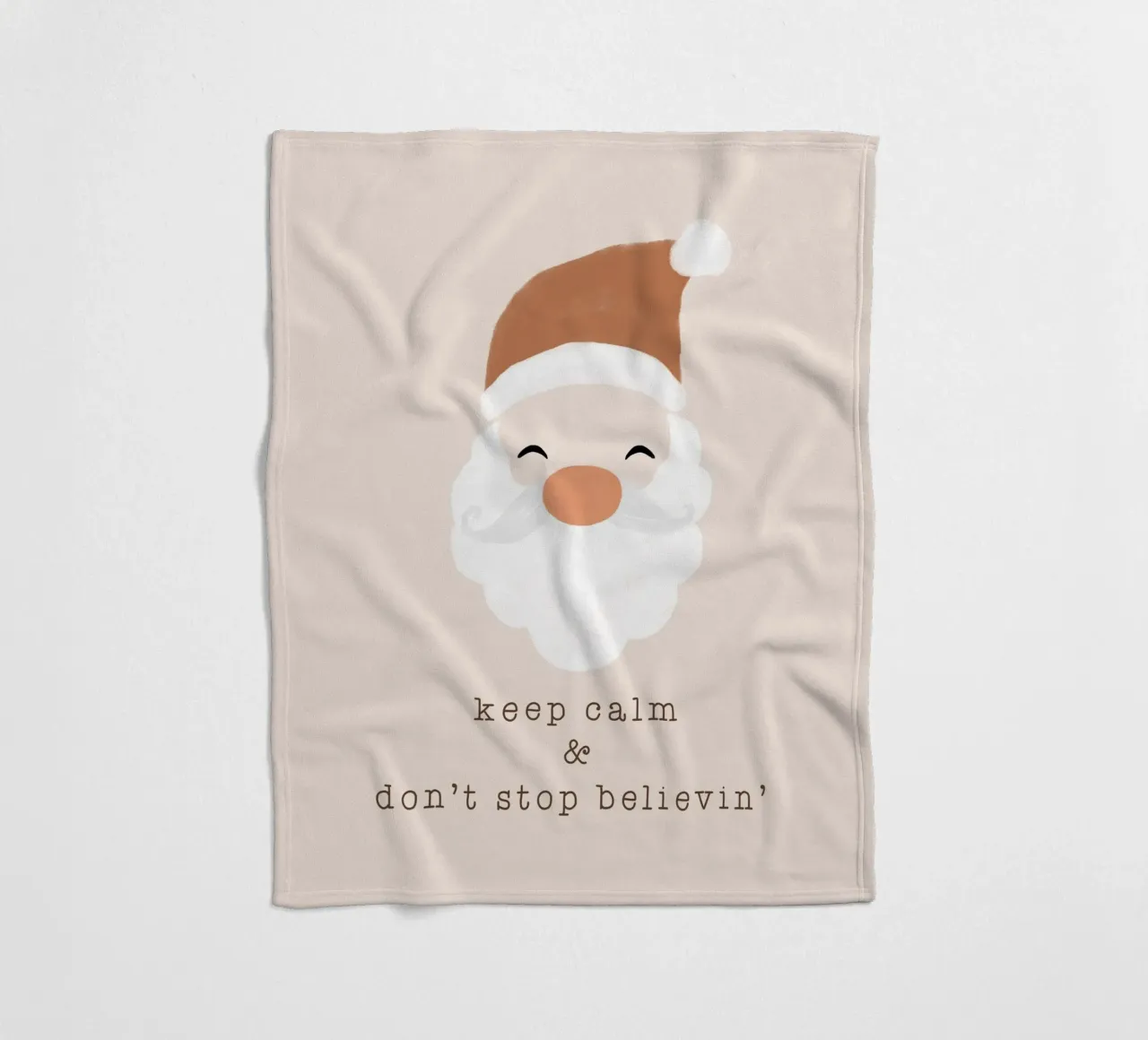 Blush Keep Calm & Don't Stop Believing Fleecedecke von Orara Studio