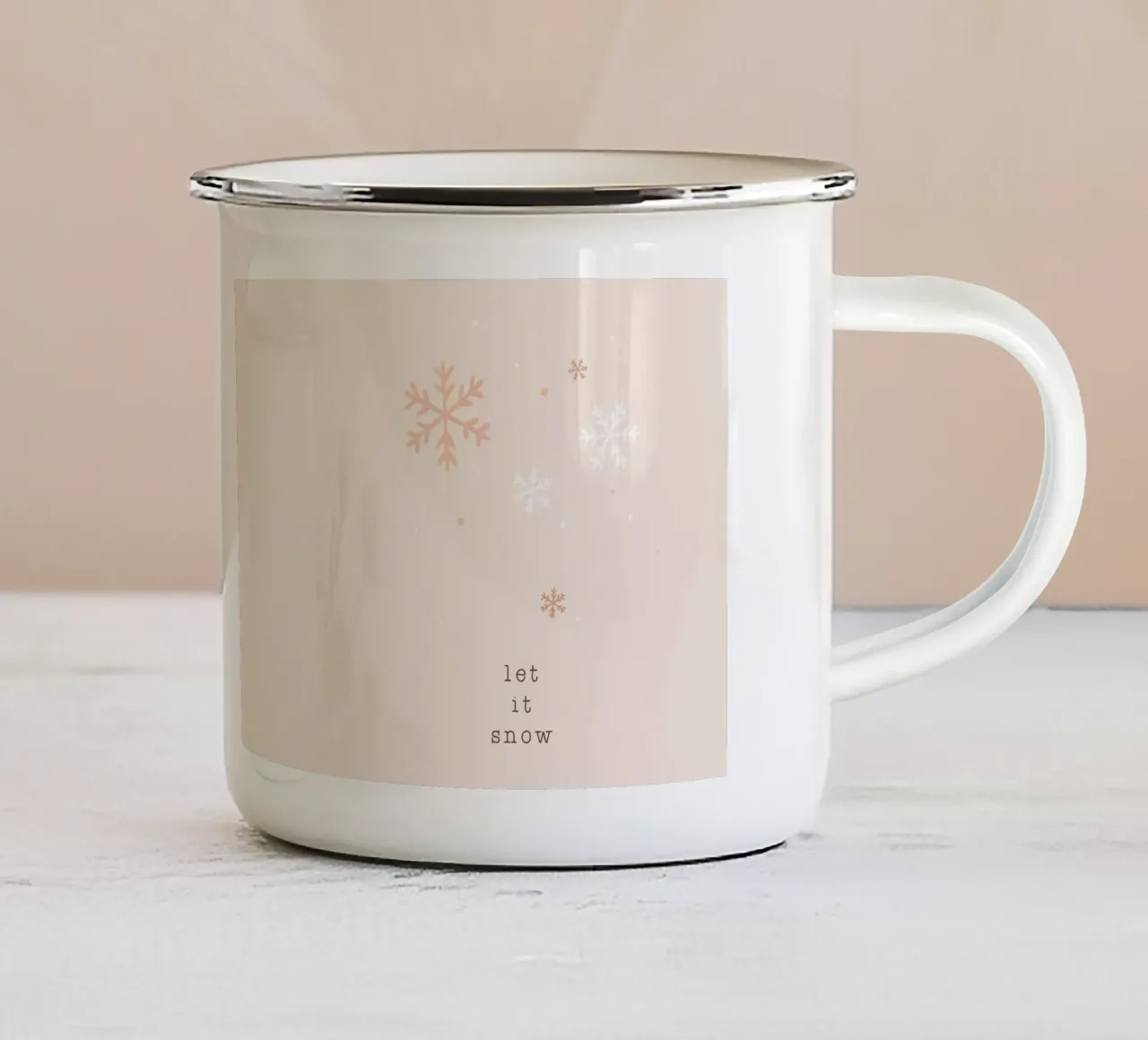 Blush Let It Snow tazza in smalto da Orara Studio
