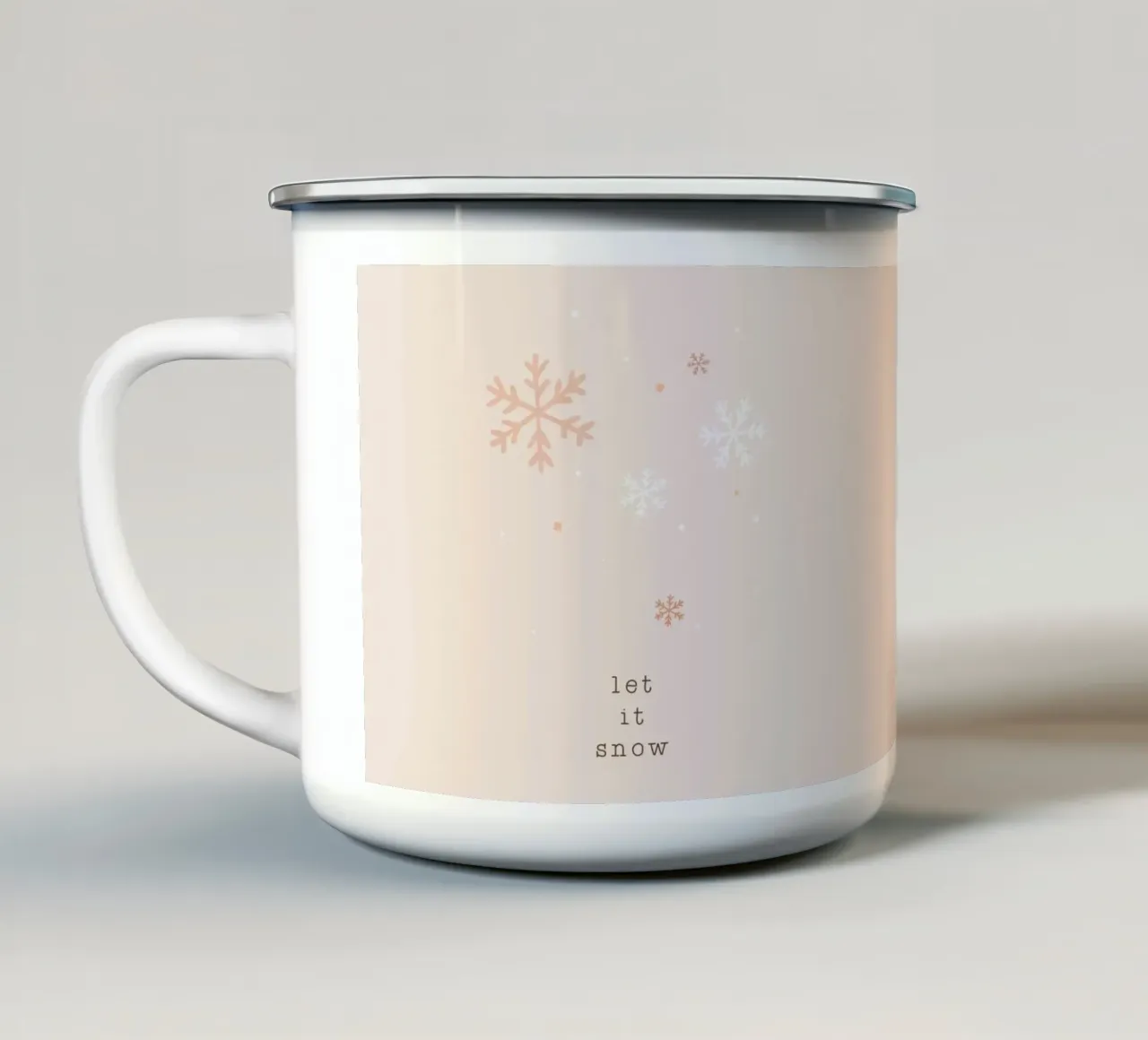 Blush Let It Snow tazza in smalto da Orara Studio