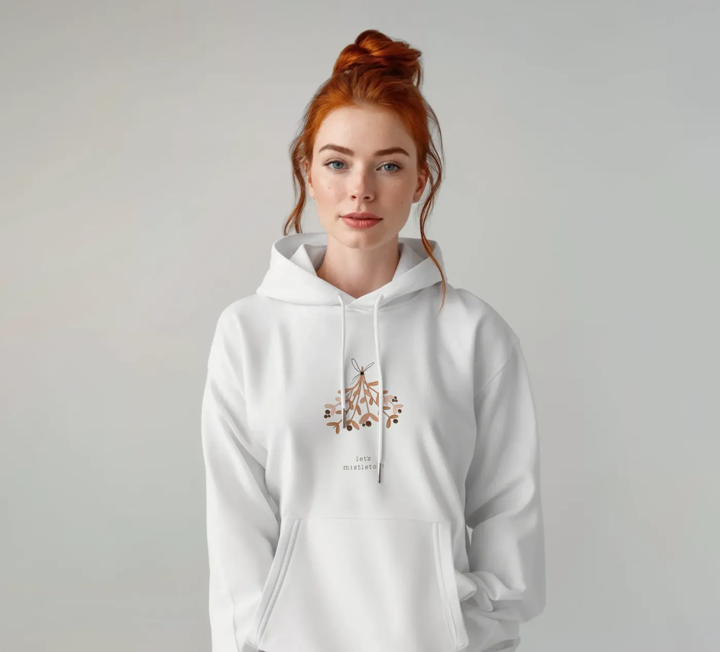 Blush Let's Mistletoe hoodie by Orara Studio