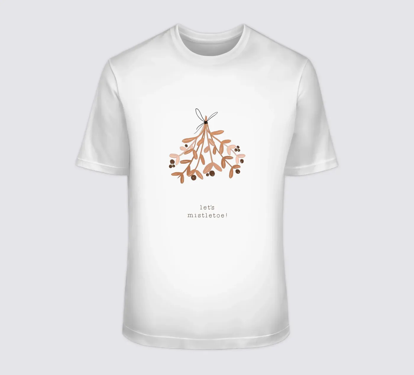 Blush Let's Mistletoe t-shirt by Orara Studio