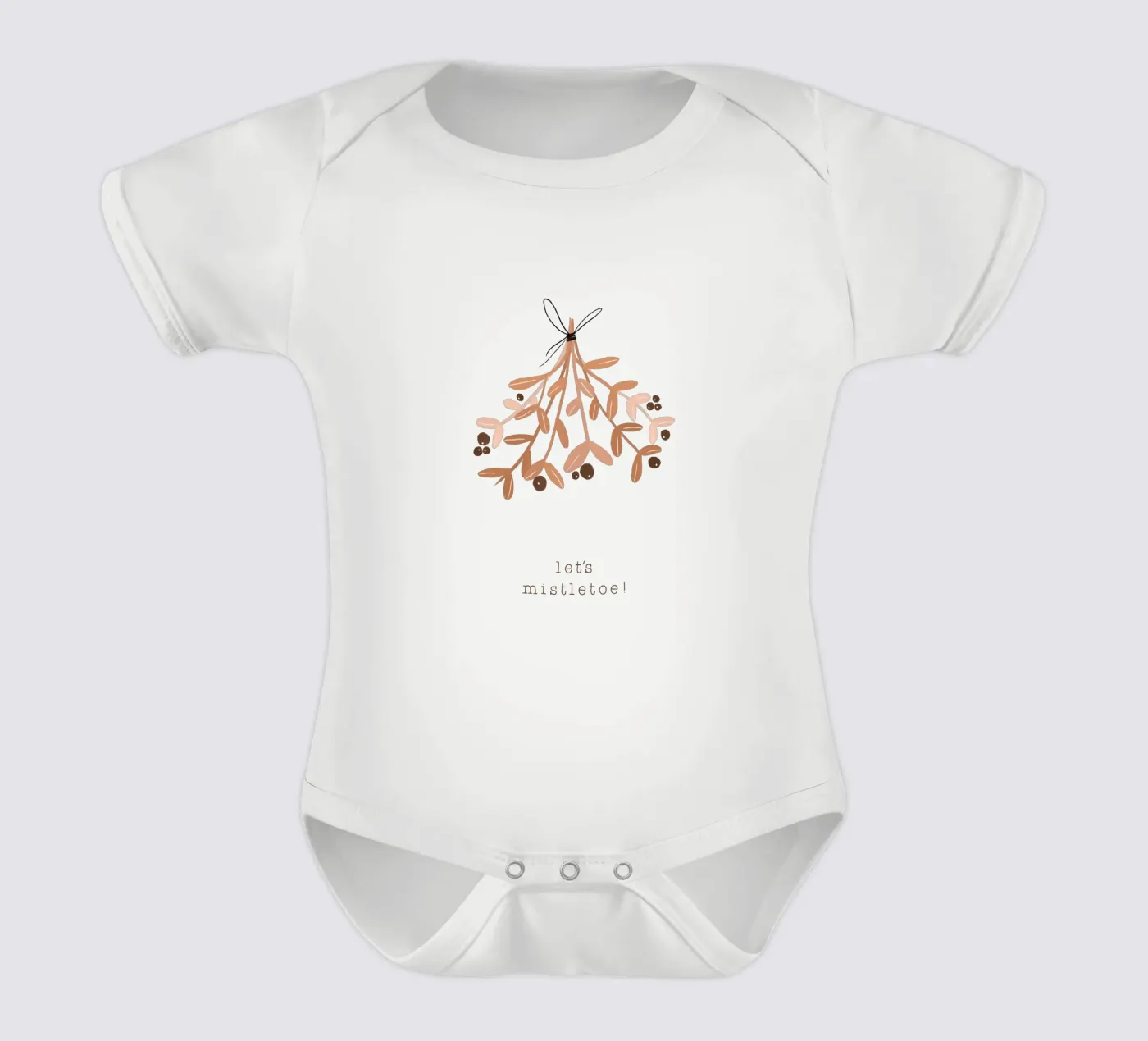 Blush Let's Mistletoe short-sleeve baby romper by Orara Studio