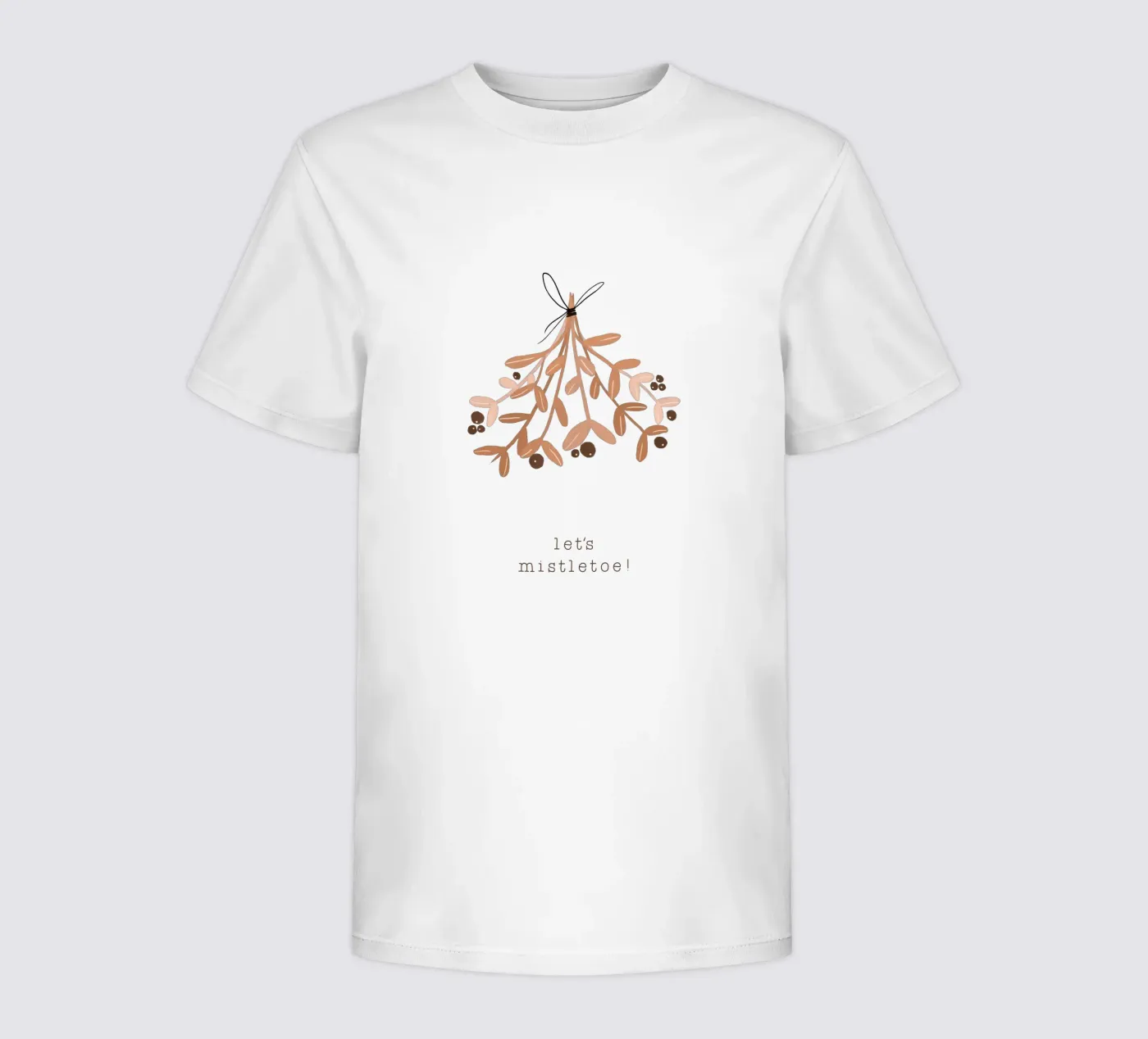 Blush Let's Mistletoe kids t-shirt by Orara Studio