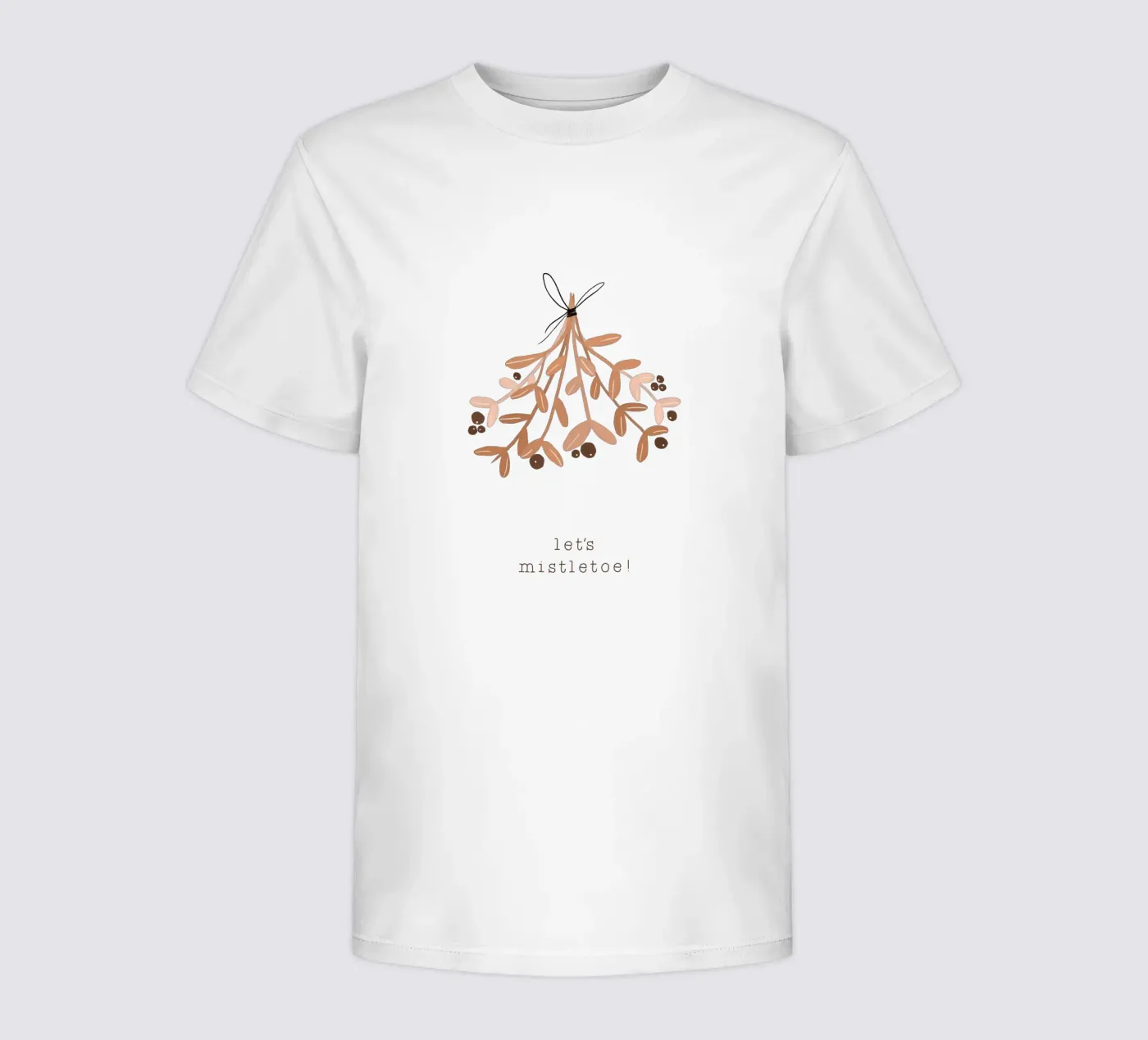 Blush Let's Mistletoe kinder t-shirt van Orara Studio