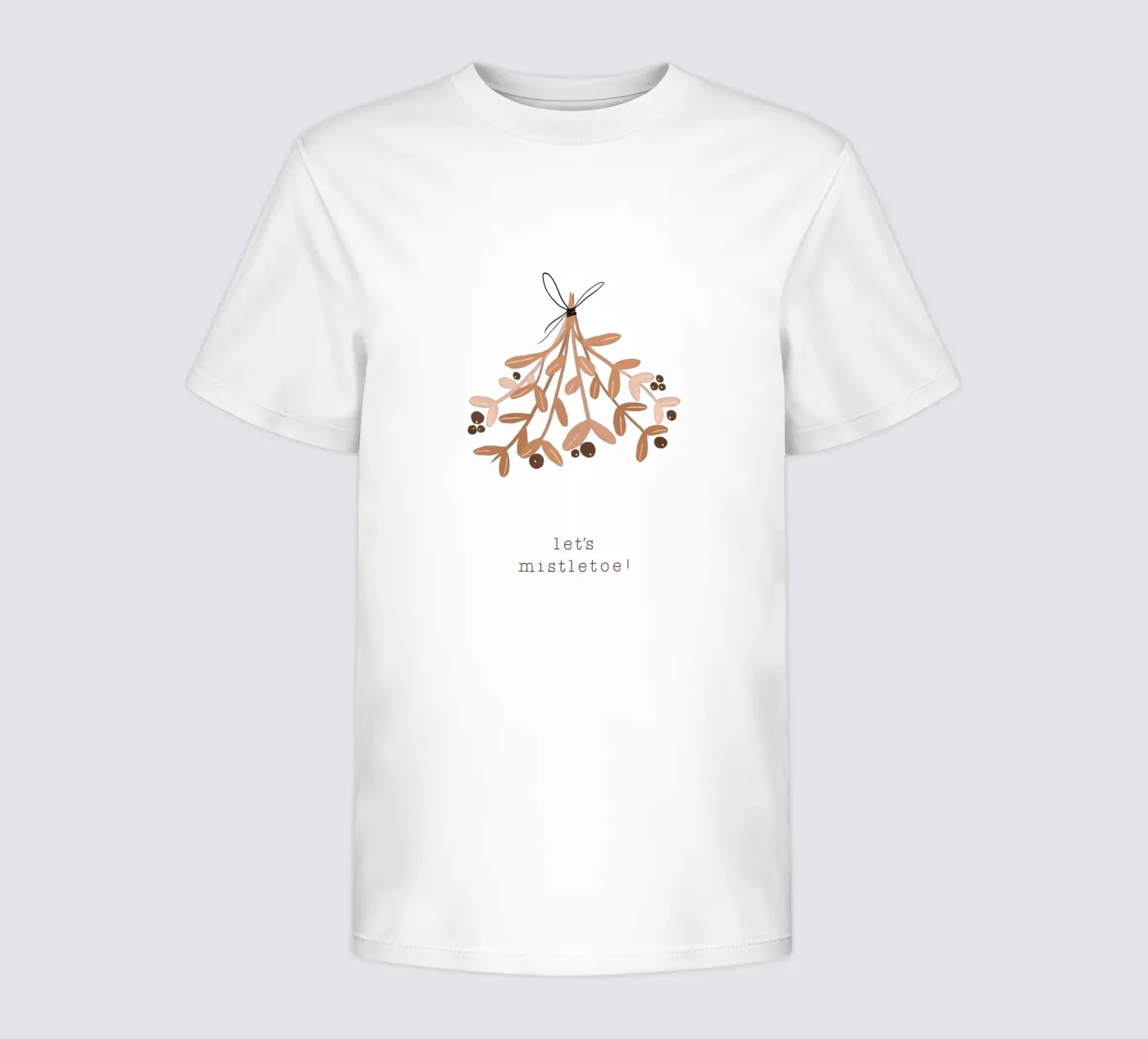 Blush Let's Mistletoe kids t-shirt by Orara Studio