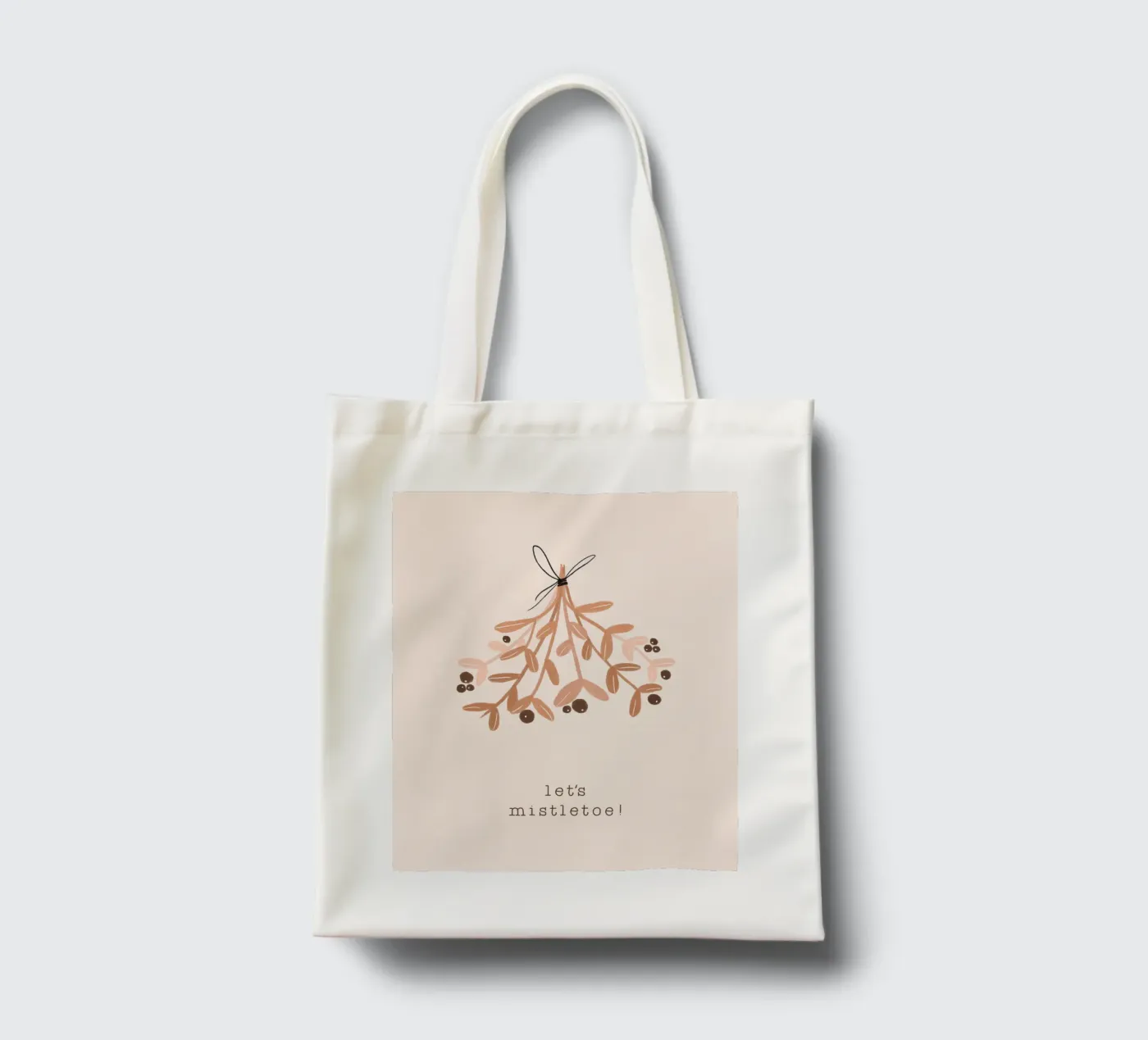 Blush Let's Mistletoe tote bag by Orara Studio