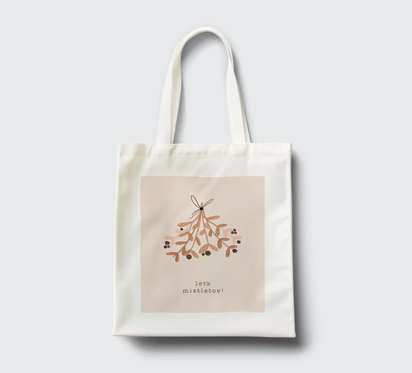 Blush Let's Mistletoe tote bag by Orara Studio