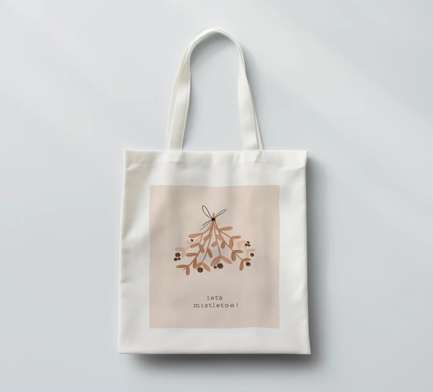 Blush Let's Mistletoe tote bag by Orara Studio