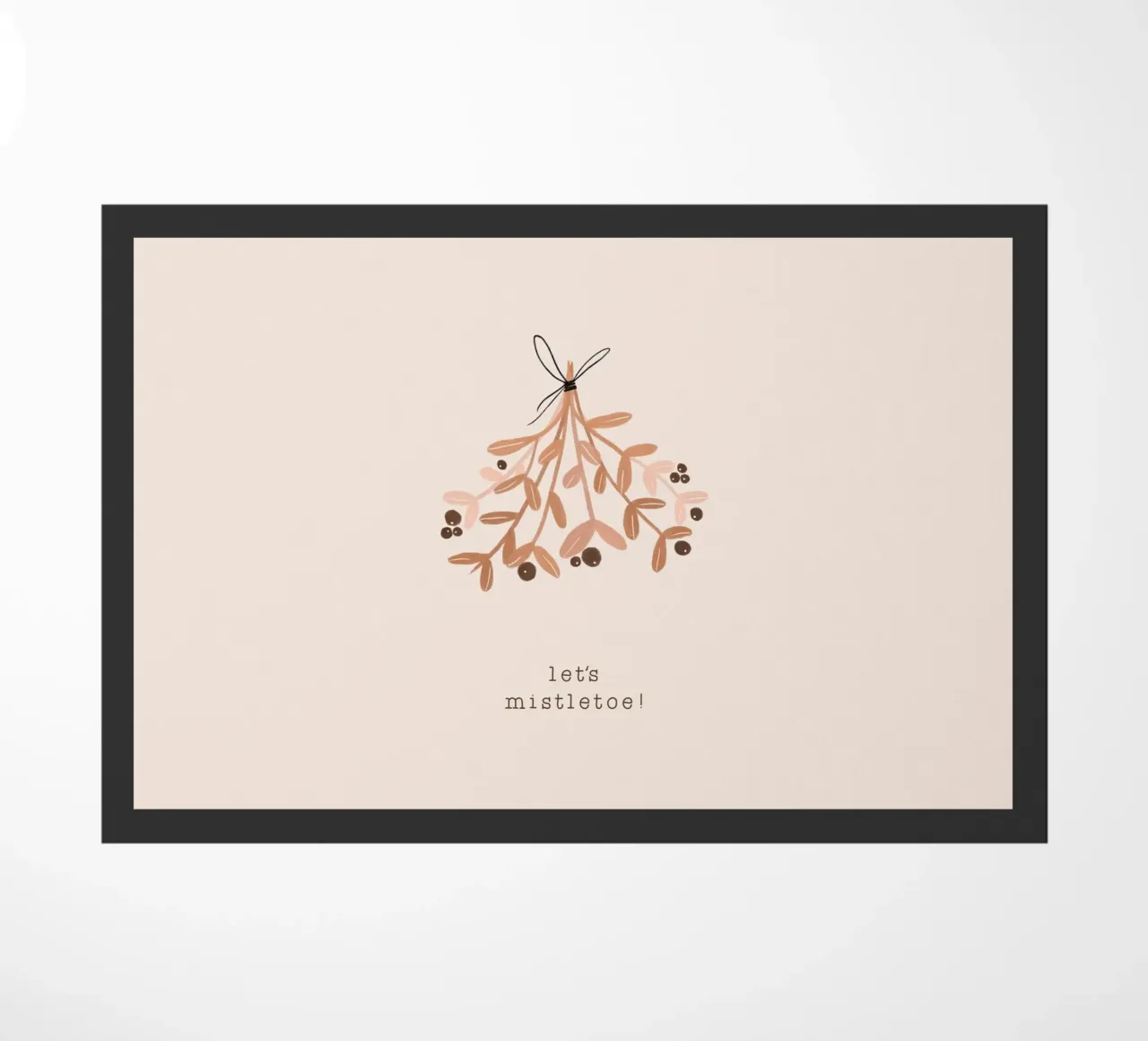 Blush Let's Mistletoe doormat by Orara Studio