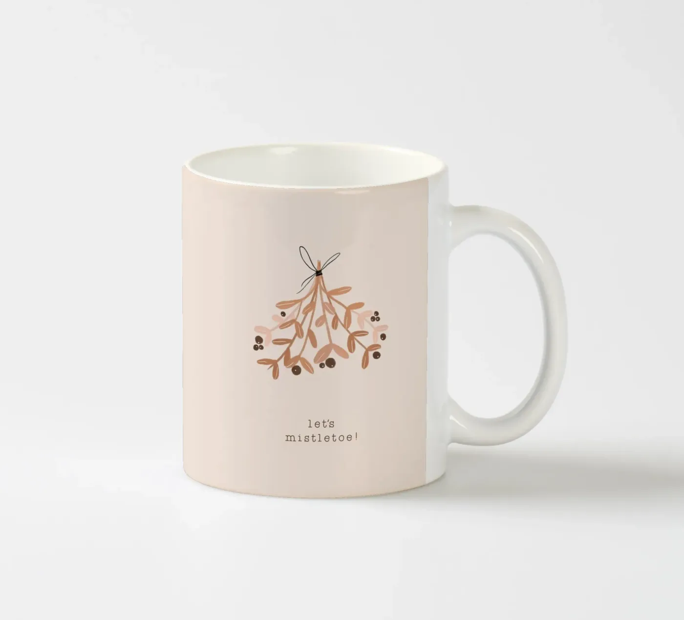 Blush Let's Mistletoe keramische mok van Orara Studio