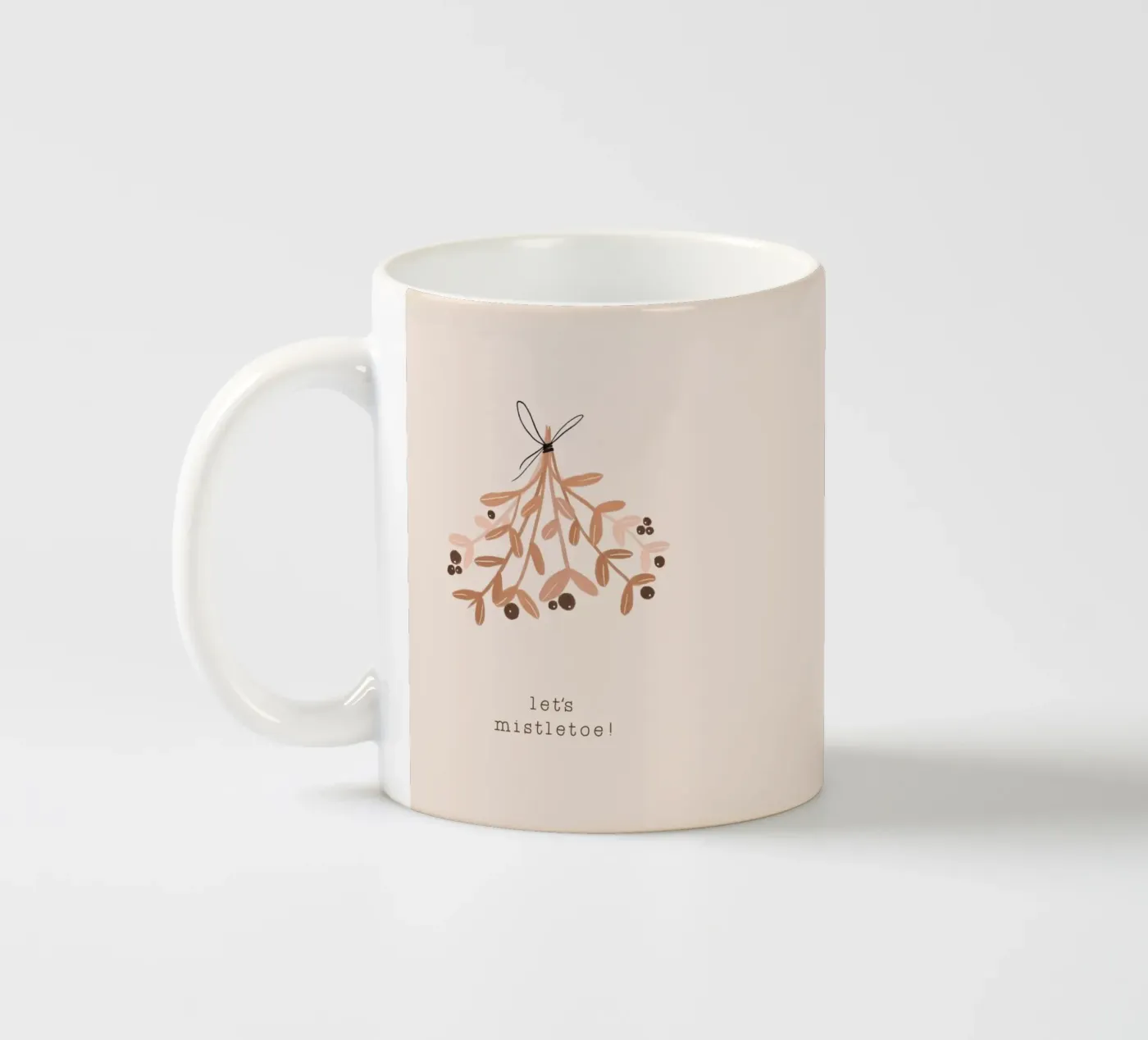 Blush Let's Mistletoe keramische mok van Orara Studio
