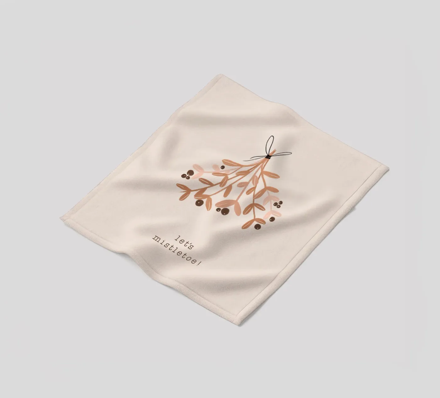 Blush Let's Mistletoe fleecedeken van Orara Studio