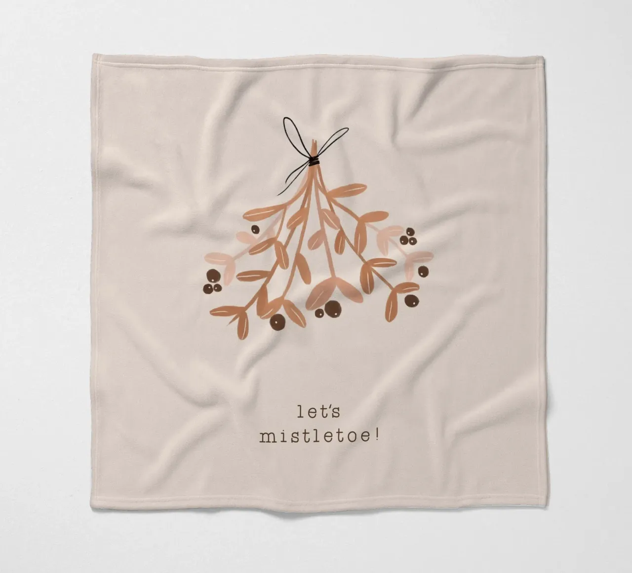 Blush Let's Mistletoe Fleecedecke von Orara Studio