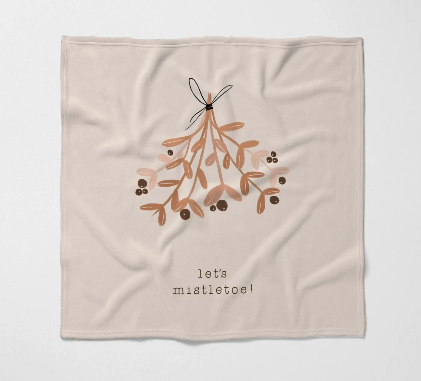 Blush Let's Mistletoe Fleecedecke von Orara Studio